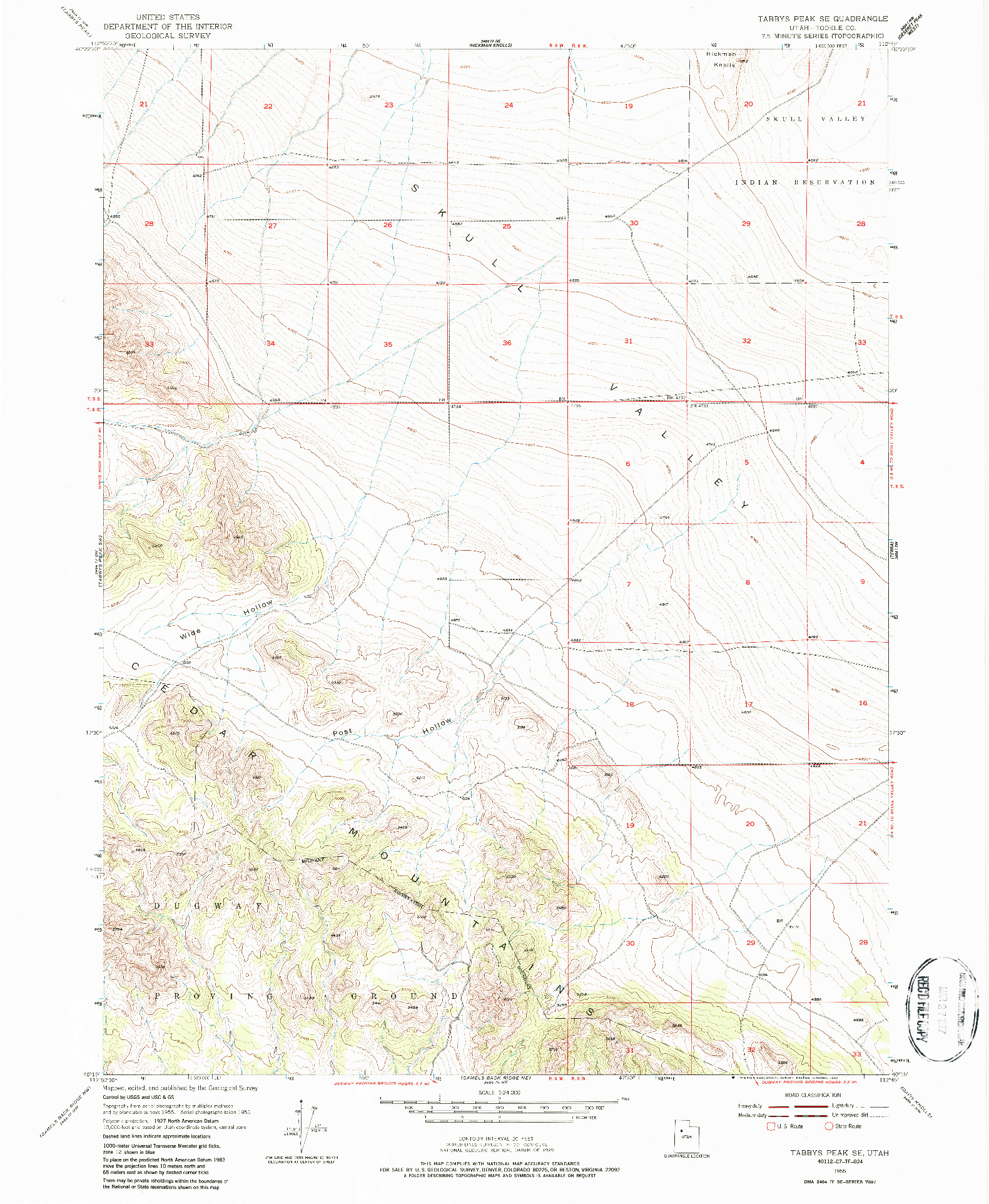 USGS 1:24000-SCALE QUADRANGLE FOR TABBYS PEAK SE, UT 1955