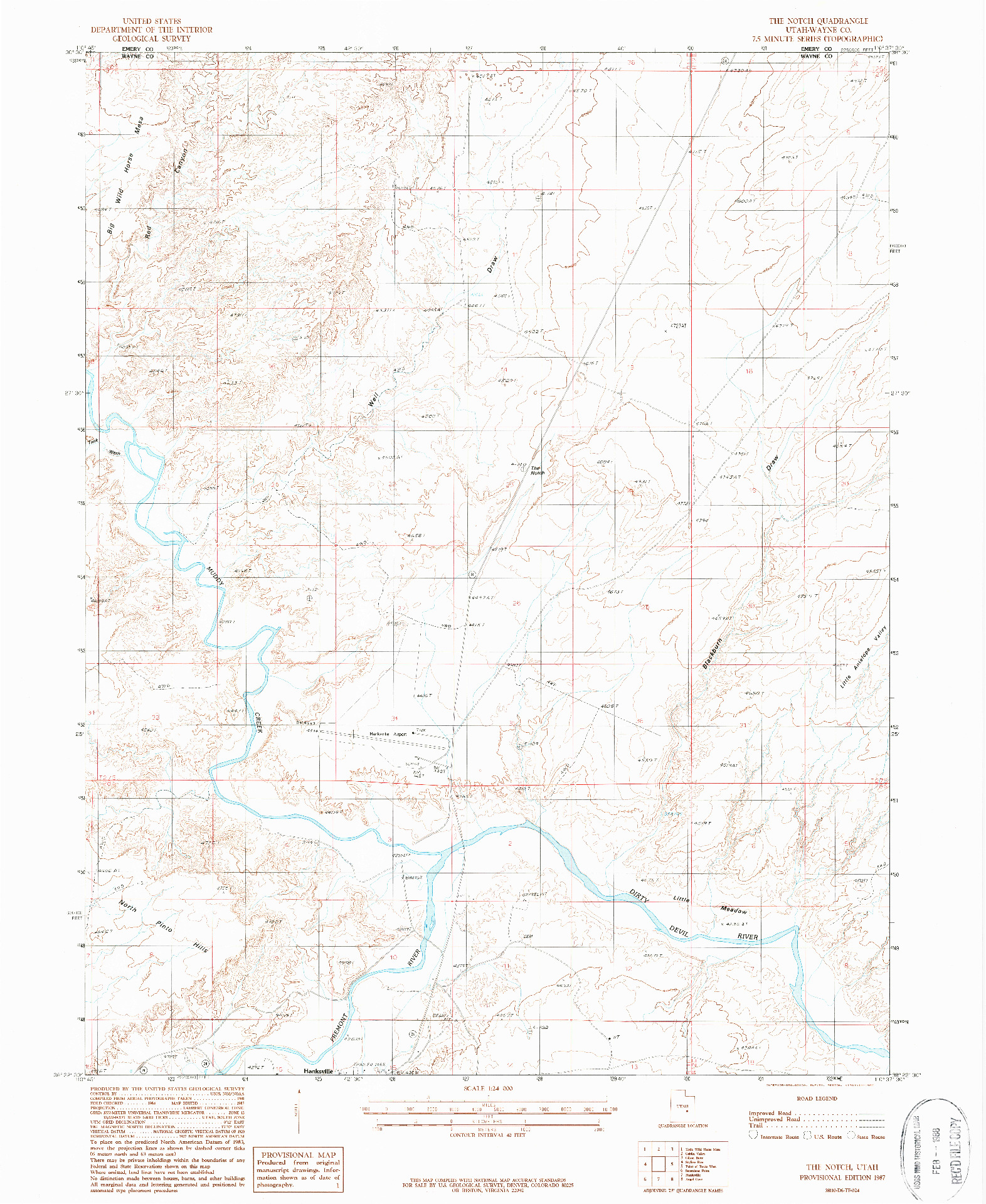 USGS 1:24000-SCALE QUADRANGLE FOR THE NOTCH, UT 1987