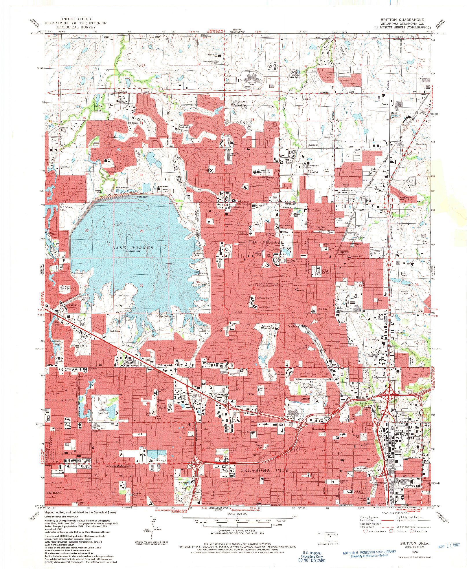 USGS 1:24000-SCALE QUADRANGLE FOR BRITTON, OK 1986