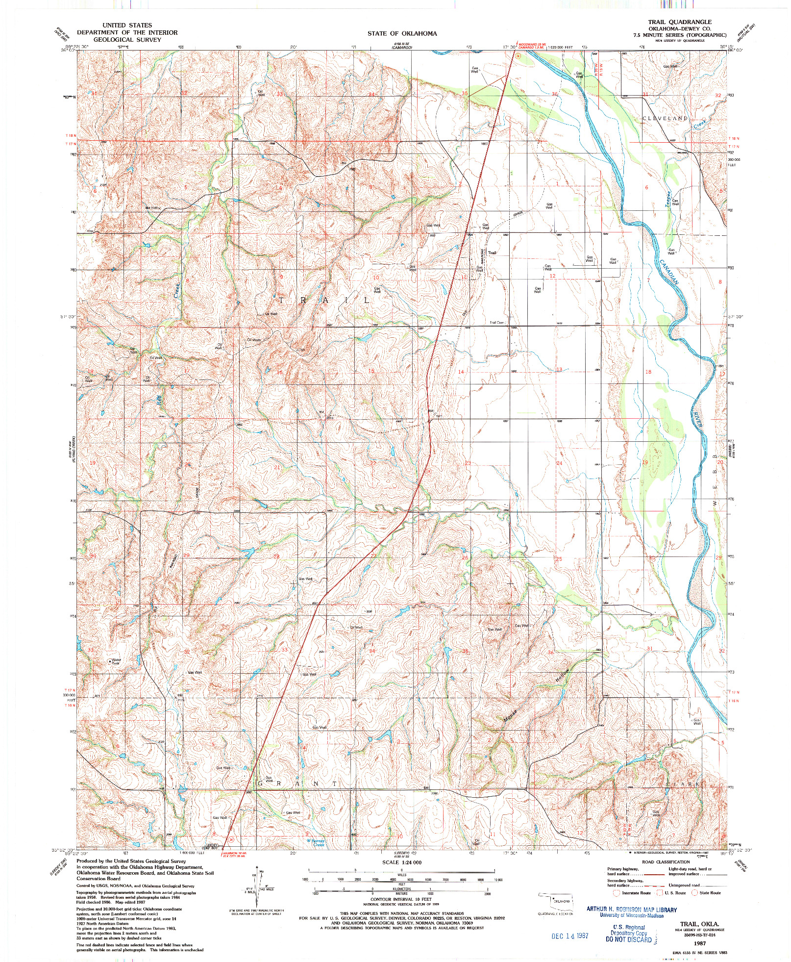 USGS 1:24000-SCALE QUADRANGLE FOR TRAIL, OK 1987