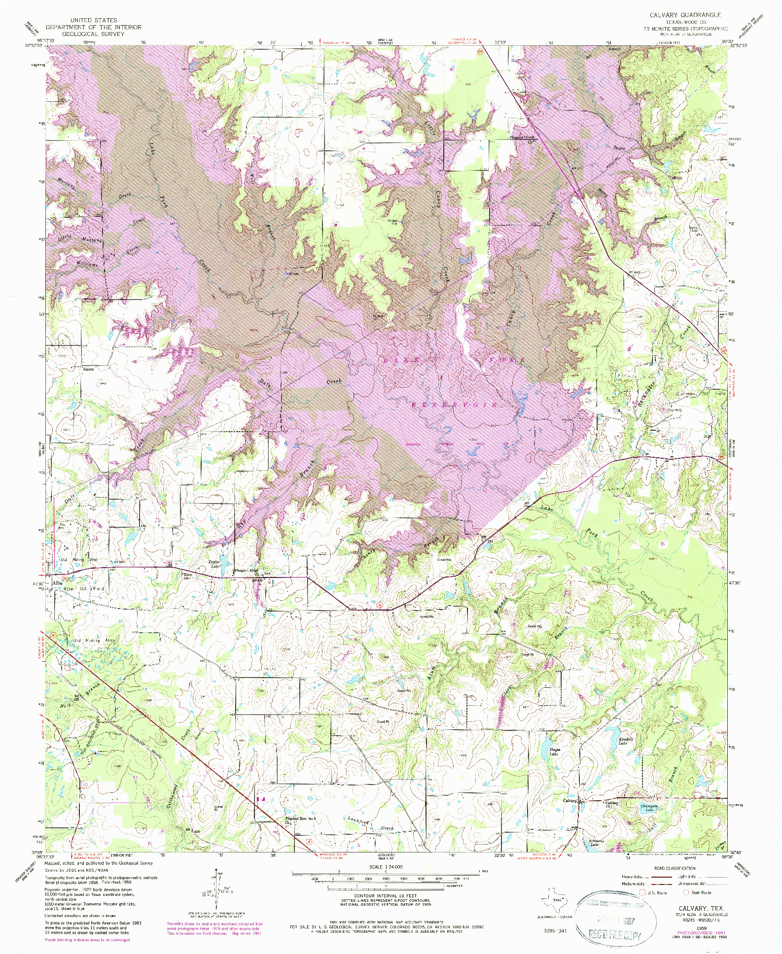 USGS 1:24000-SCALE QUADRANGLE FOR CALVARY, TX 1959