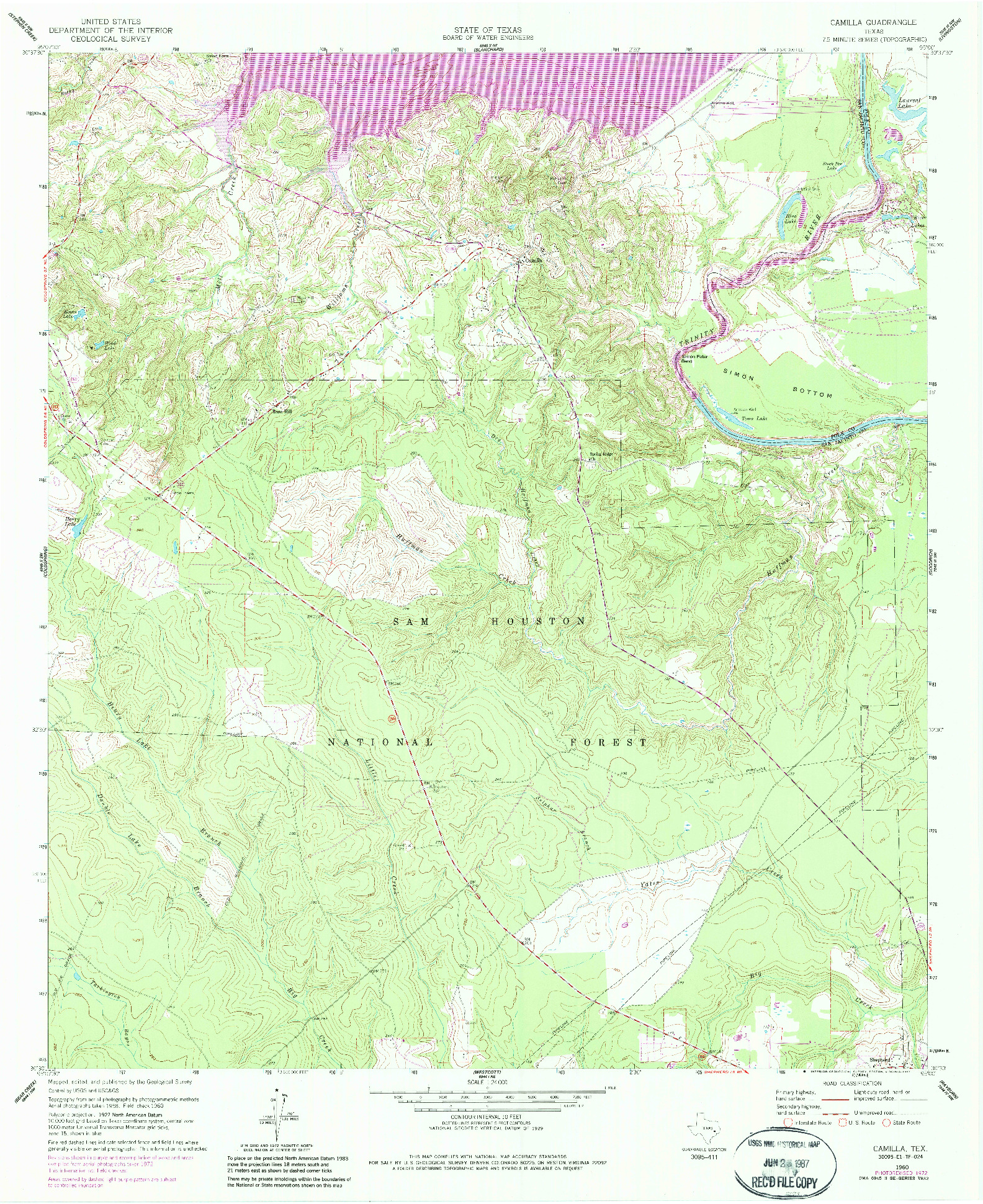 USGS 1:24000-SCALE QUADRANGLE FOR CAMILLA, TX 1960