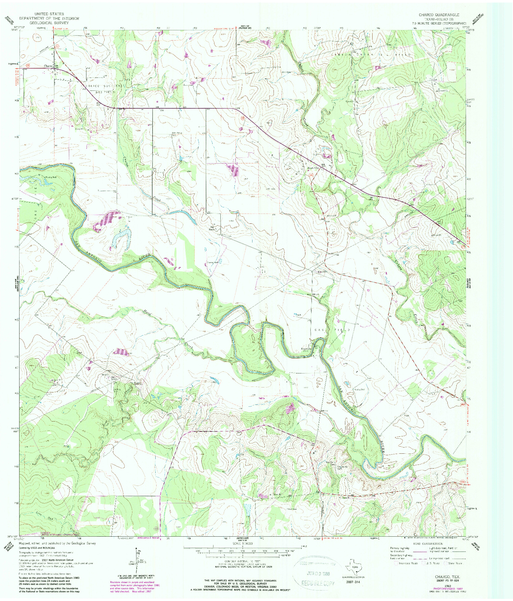 USGS 1:24000-SCALE QUADRANGLE FOR CHARCO, TX 1963