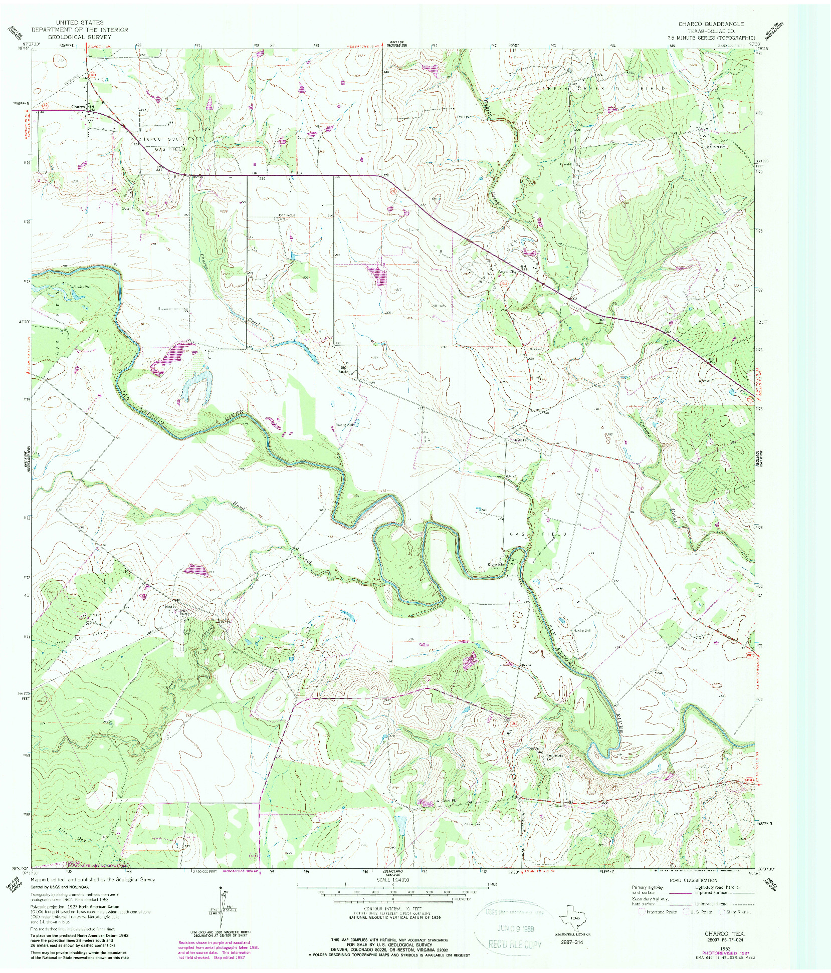 USGS 1:24000-SCALE QUADRANGLE FOR CHARCO, TX 1963