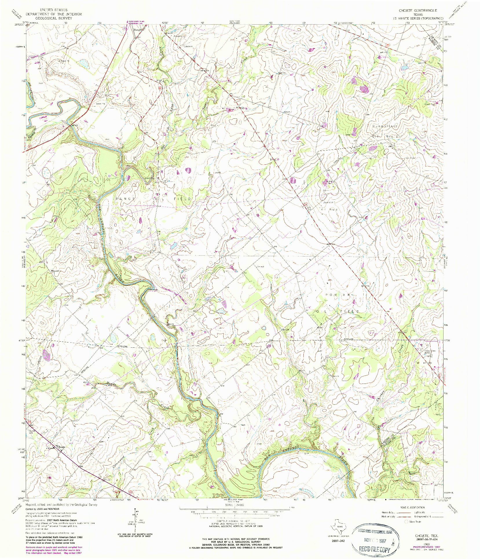 USGS 1:24000-SCALE QUADRANGLE FOR CHOATE, TX 1963