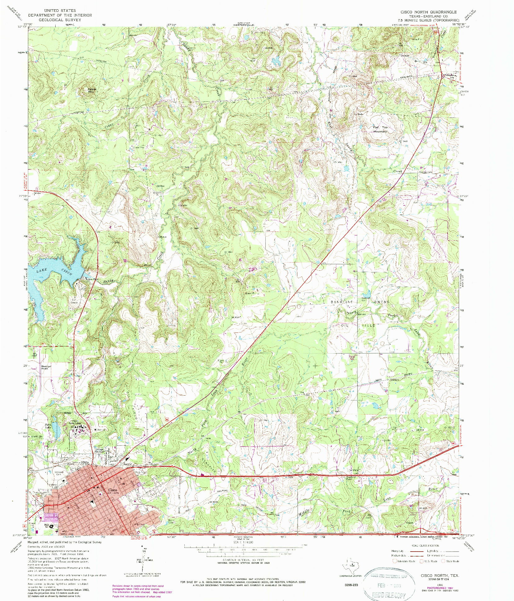 USGS 1:24000-SCALE QUADRANGLE FOR CISCO NORTH, TX 1966