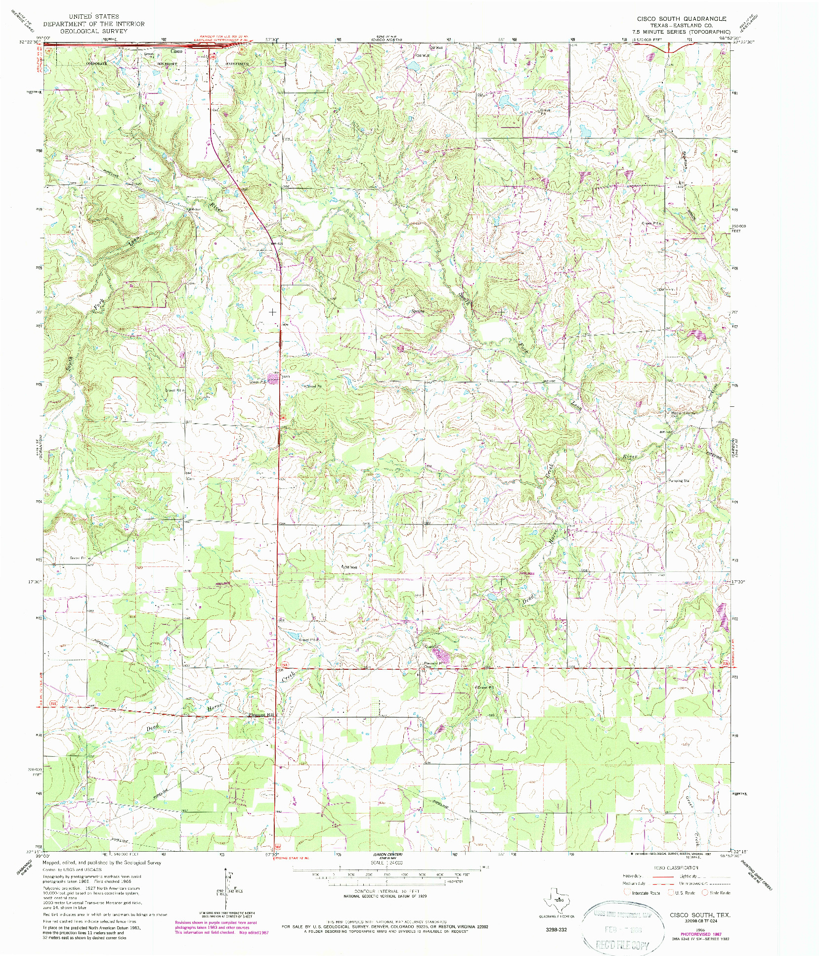 USGS 1:24000-SCALE QUADRANGLE FOR CISCO SOUTH, TX 1966