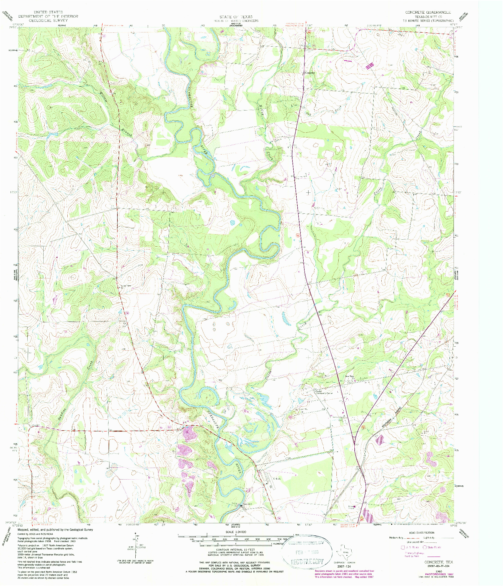 USGS 1:24000-SCALE QUADRANGLE FOR CONCRETE, TX 1960