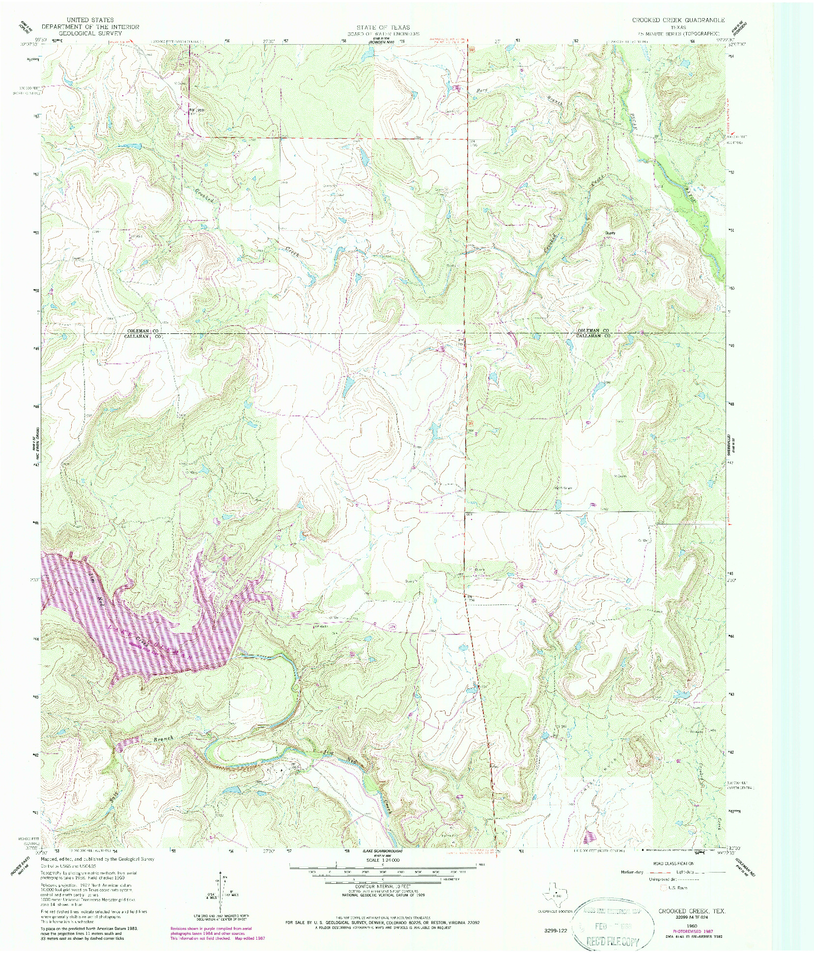 USGS 1:24000-SCALE QUADRANGLE FOR CROOKED CREEK, TX 1960