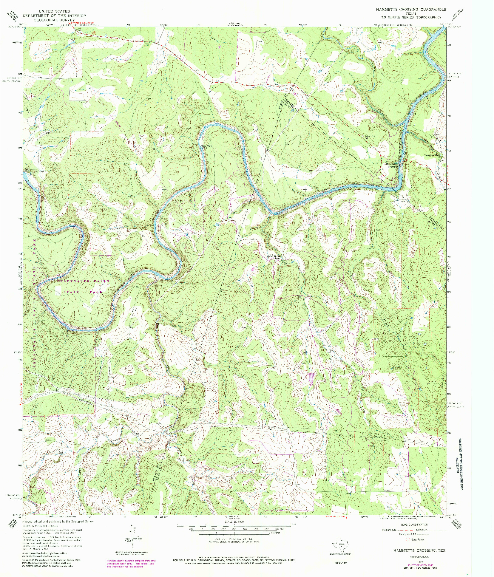 USGS 1:24000-SCALE QUADRANGLE FOR HAMMETTS CROSSING, TX 1967