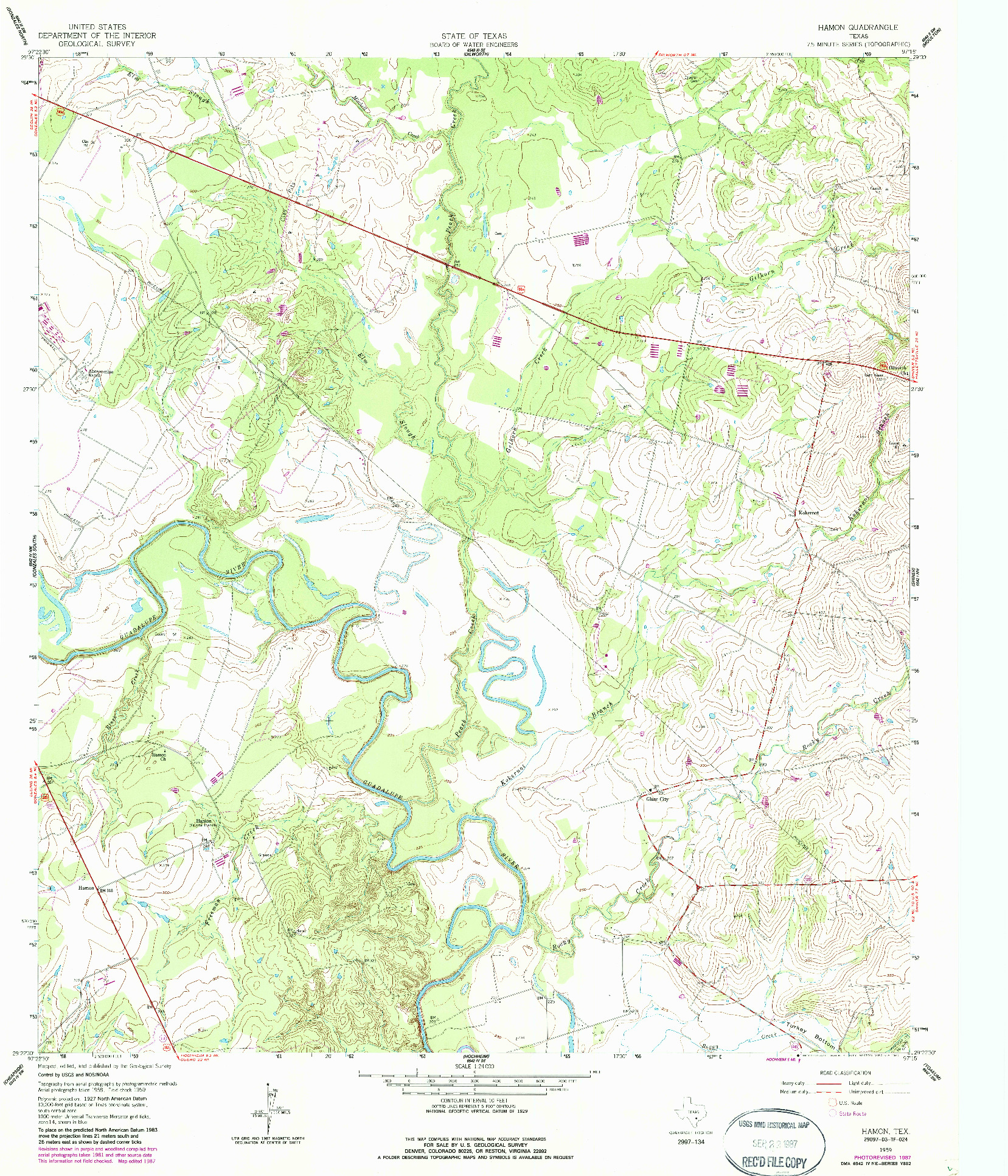 USGS 1:24000-SCALE QUADRANGLE FOR HAMON, TX 1959