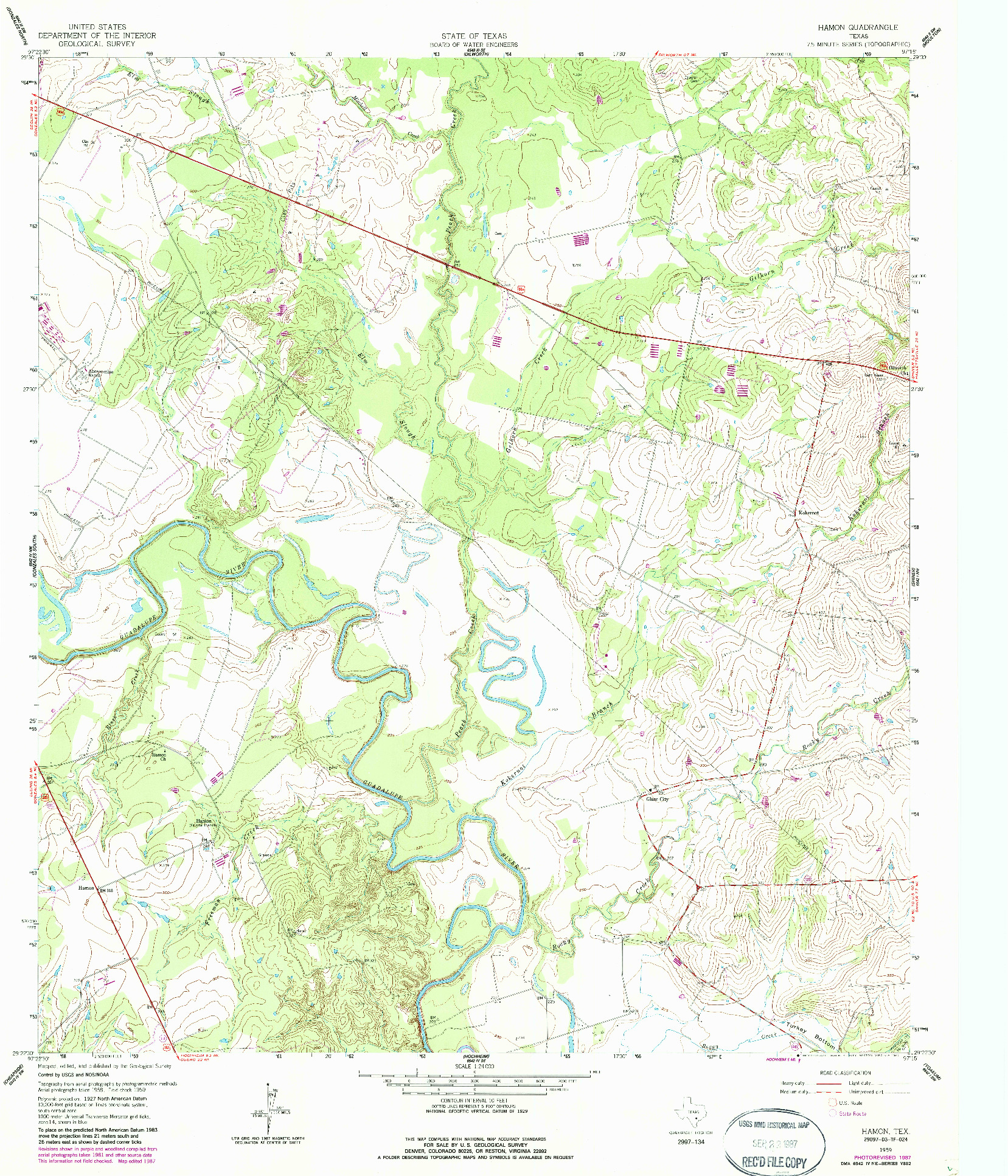 USGS 1:24000-SCALE QUADRANGLE FOR HAMON, TX 1959