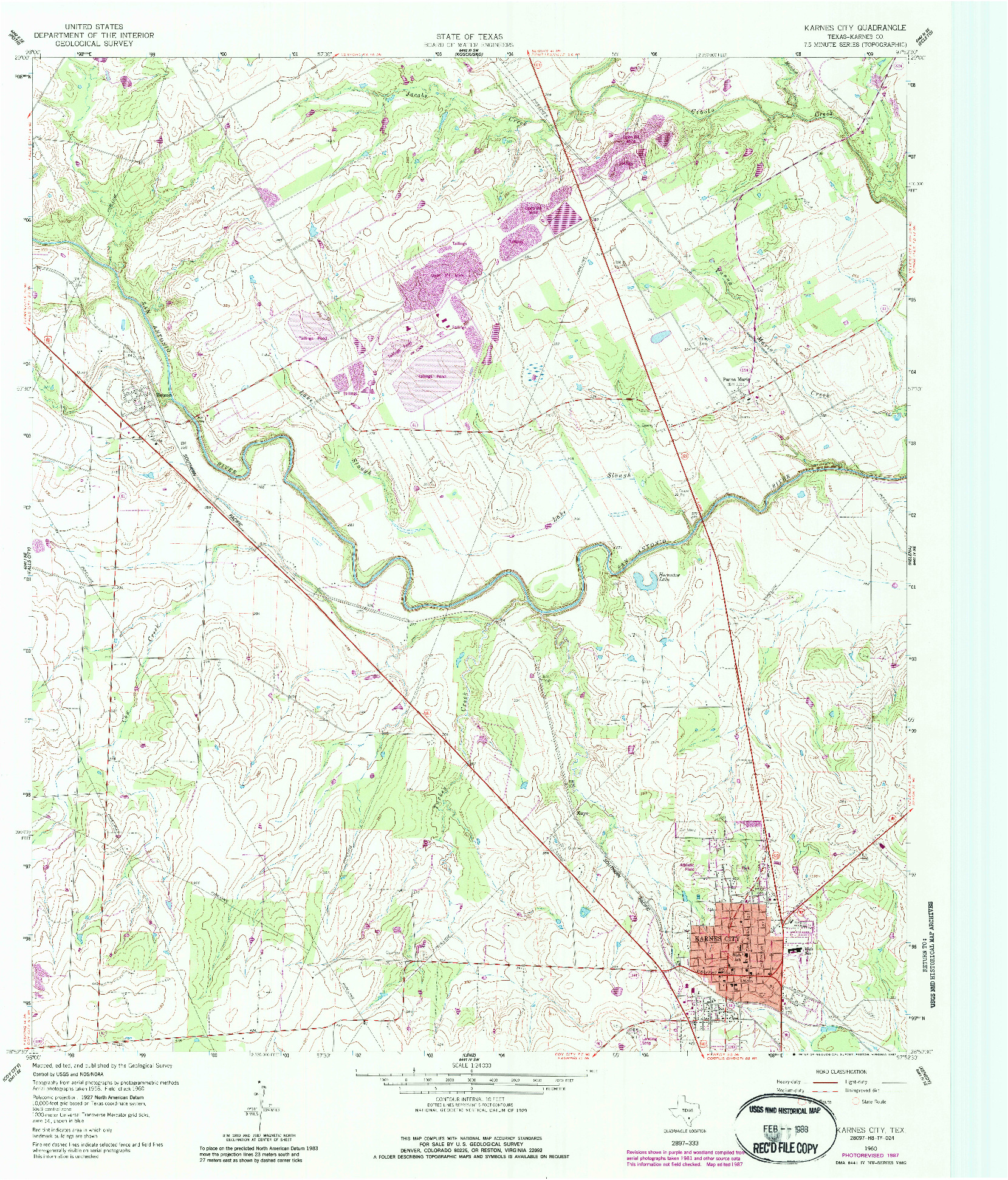 USGS 1:24000-SCALE QUADRANGLE FOR KARNES CITY, TX 1960