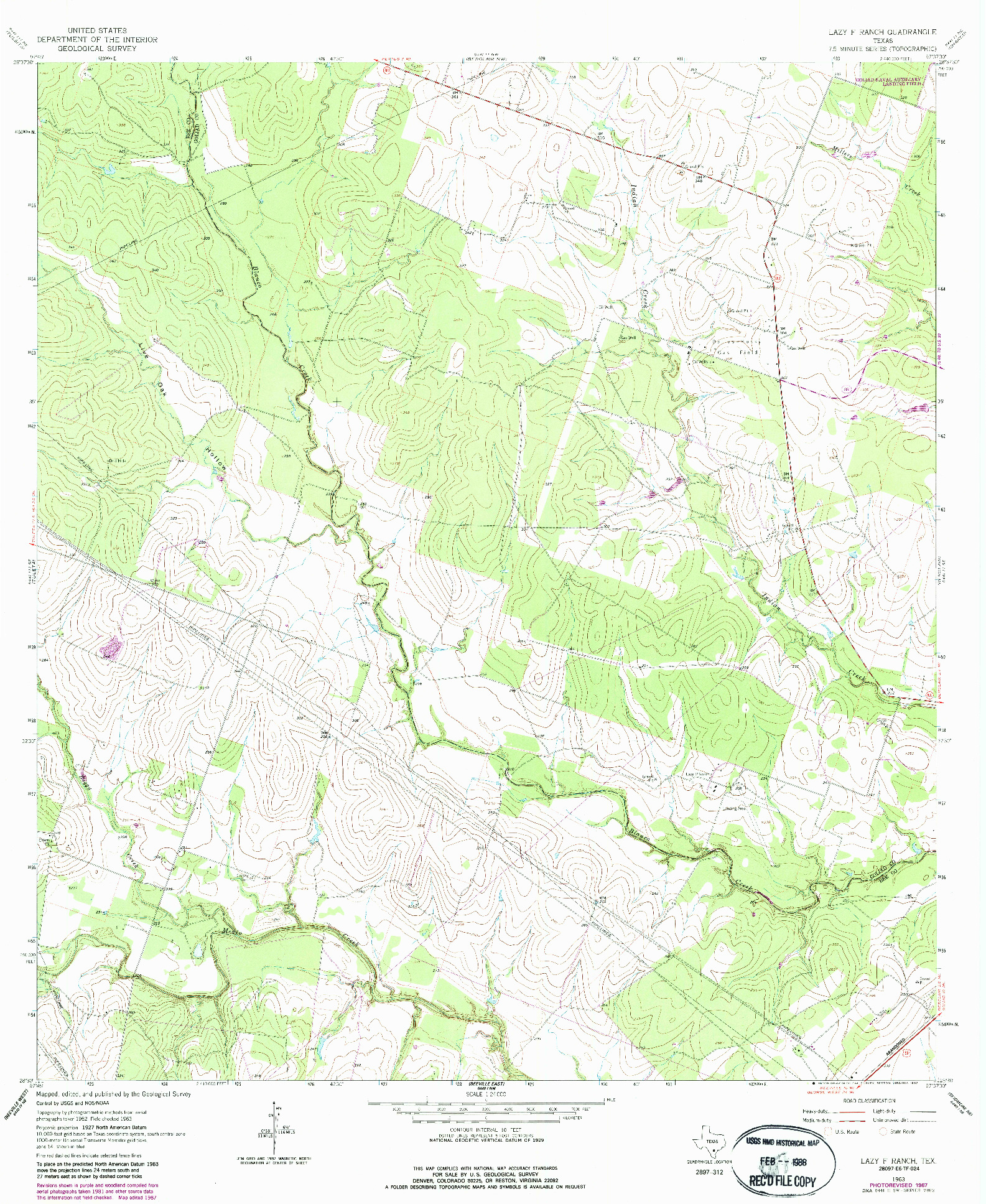 USGS 1:24000-SCALE QUADRANGLE FOR LAZY F RANCH, TX 1963