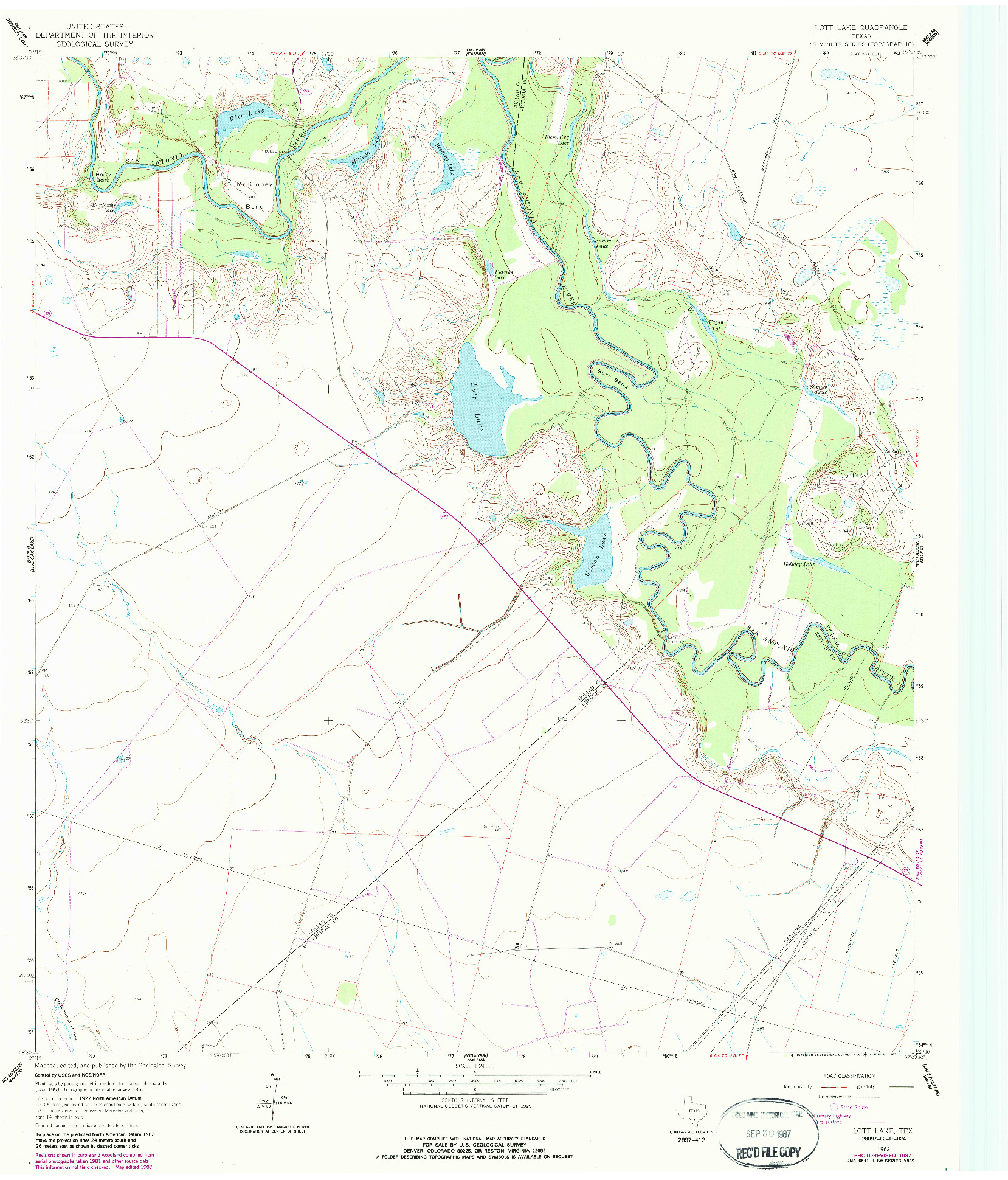USGS 1:24000-SCALE QUADRANGLE FOR LOTT LAKE, TX 1962