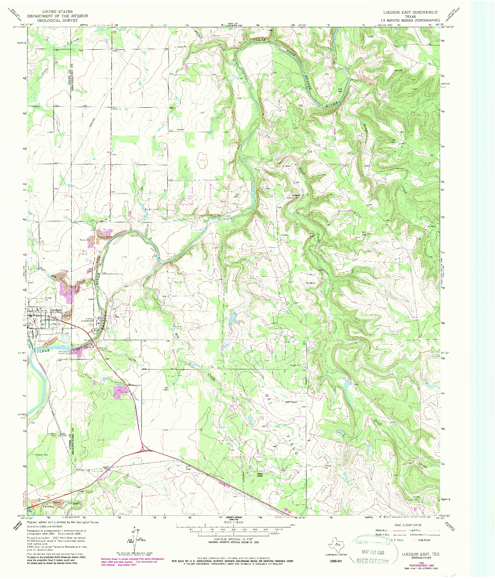 USGS 1:24000-SCALE QUADRANGLE FOR LUEDERS EAST, TX 1965