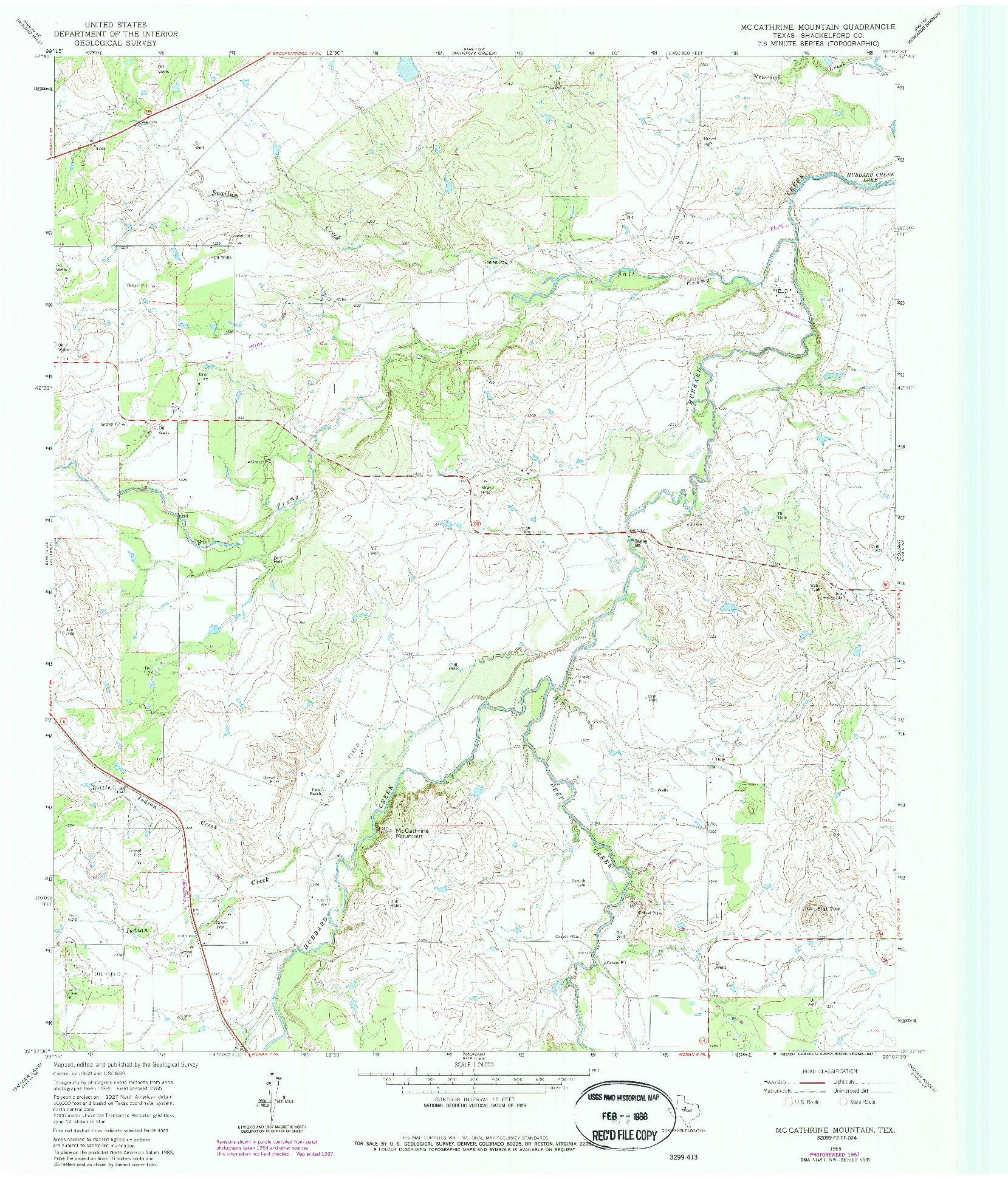 USGS 1:24000-SCALE QUADRANGLE FOR MCCATHRINE MOUNTAIN, TX 1965