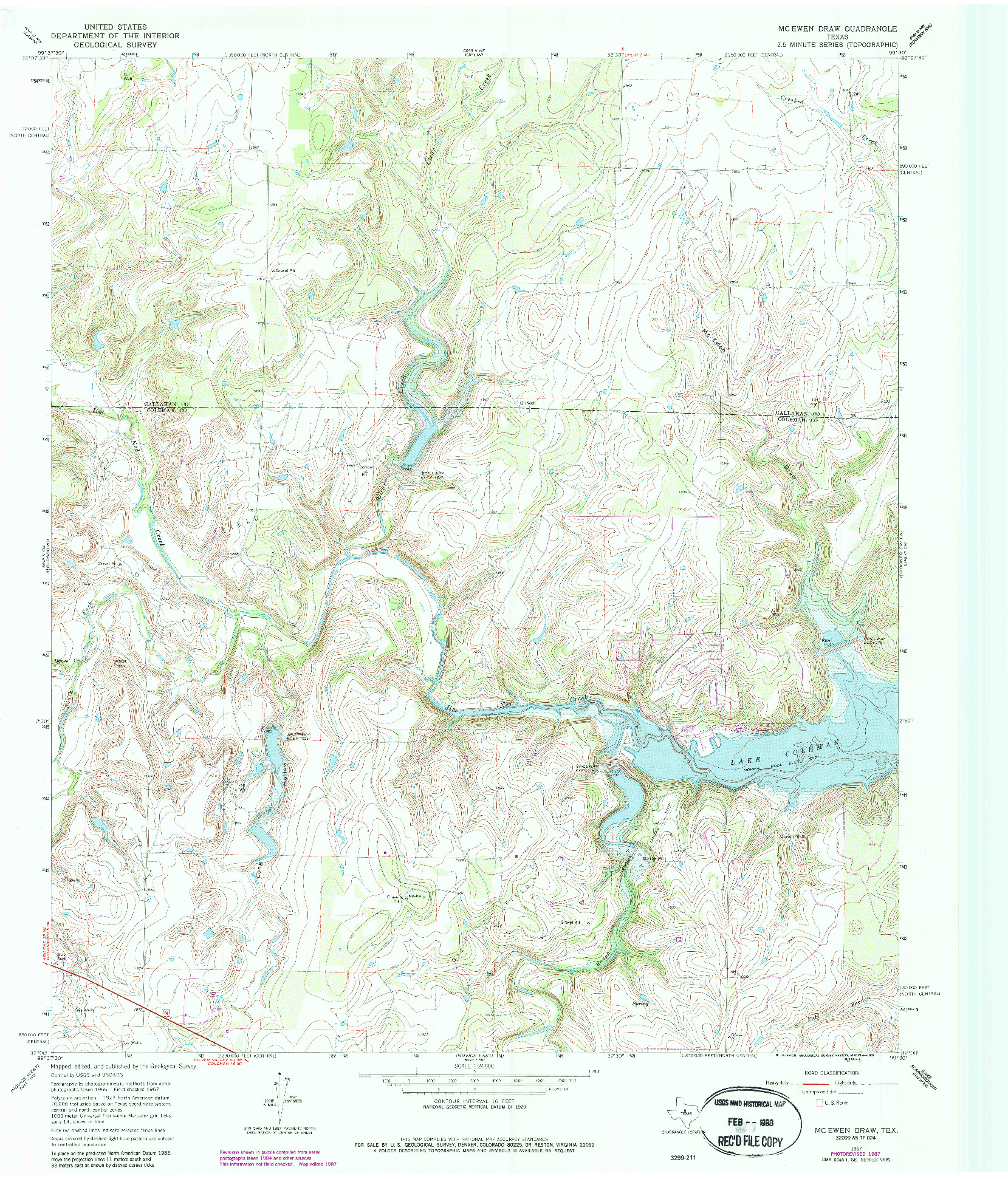 USGS 1:24000-SCALE QUADRANGLE FOR MCEWEN DRAW, TX 1967