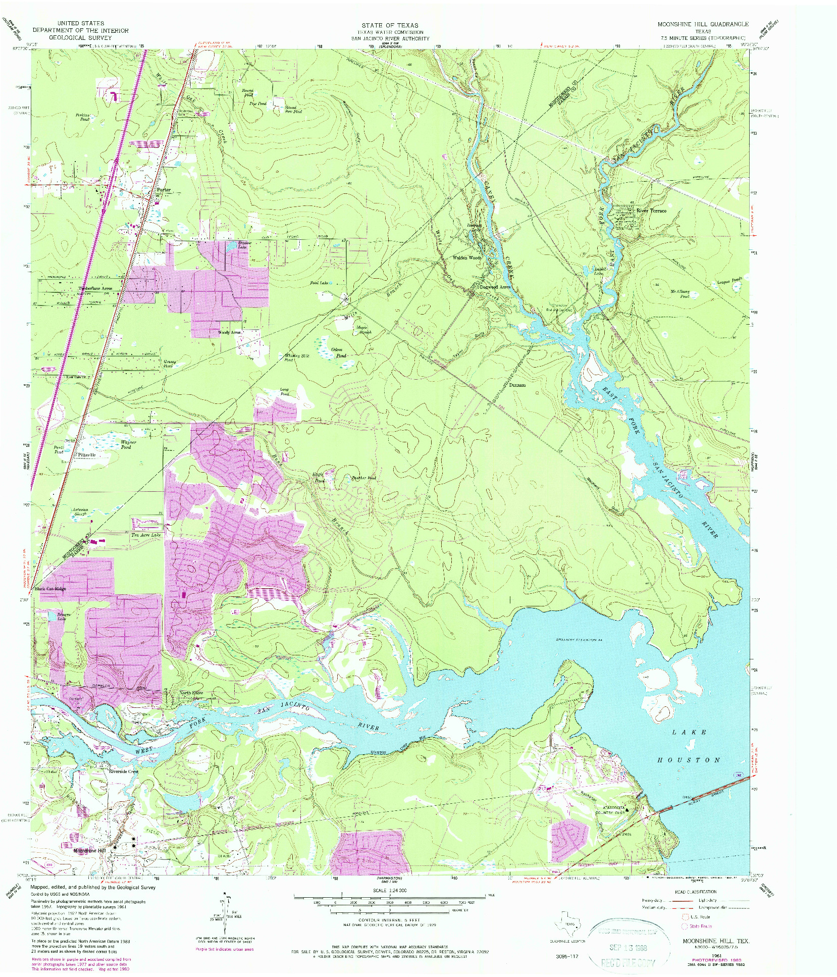 USGS 1:24000-SCALE QUADRANGLE FOR MOONSHINE HILL, TX 1961