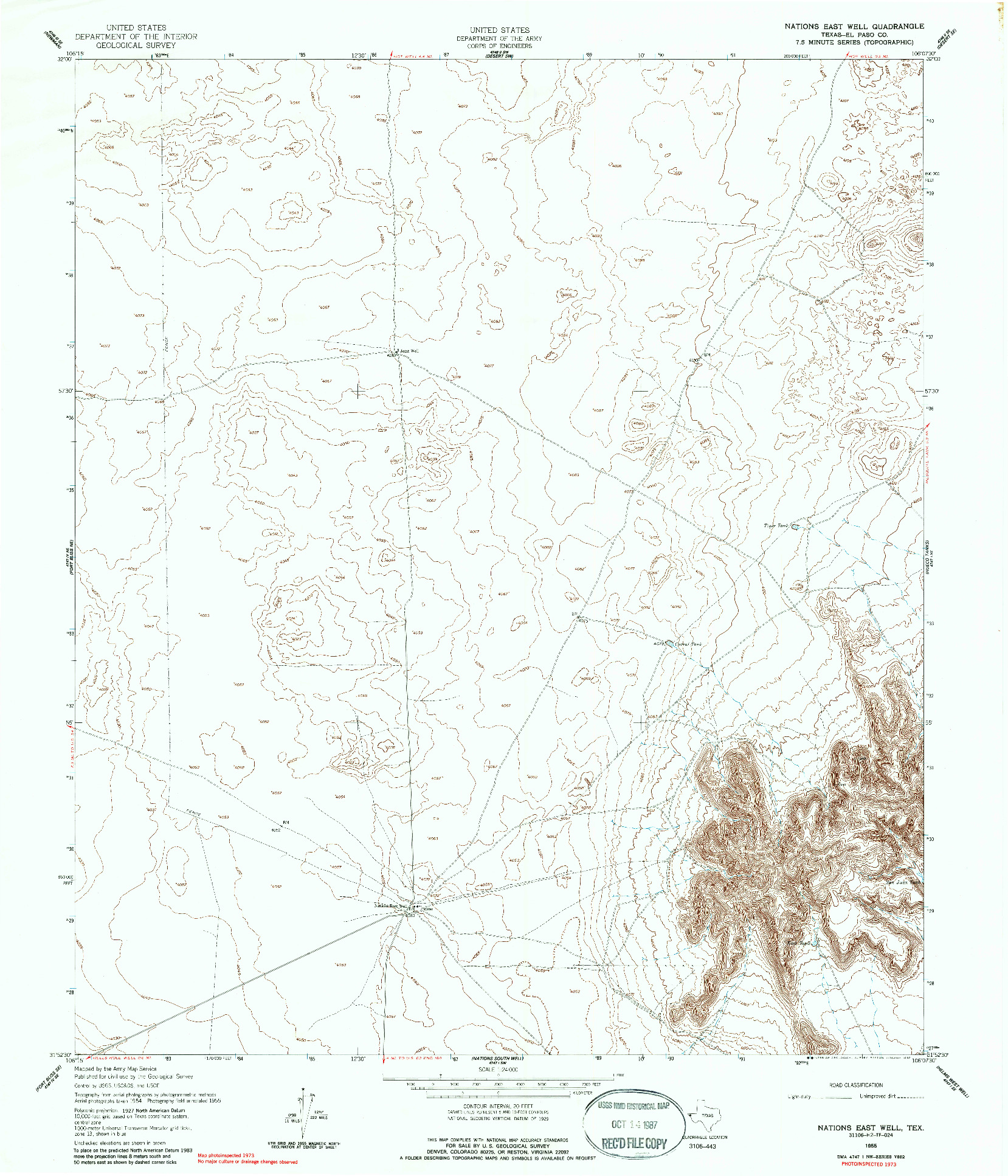 USGS 1:24000-SCALE QUADRANGLE FOR NATIONS EAST WELL, TX 1955