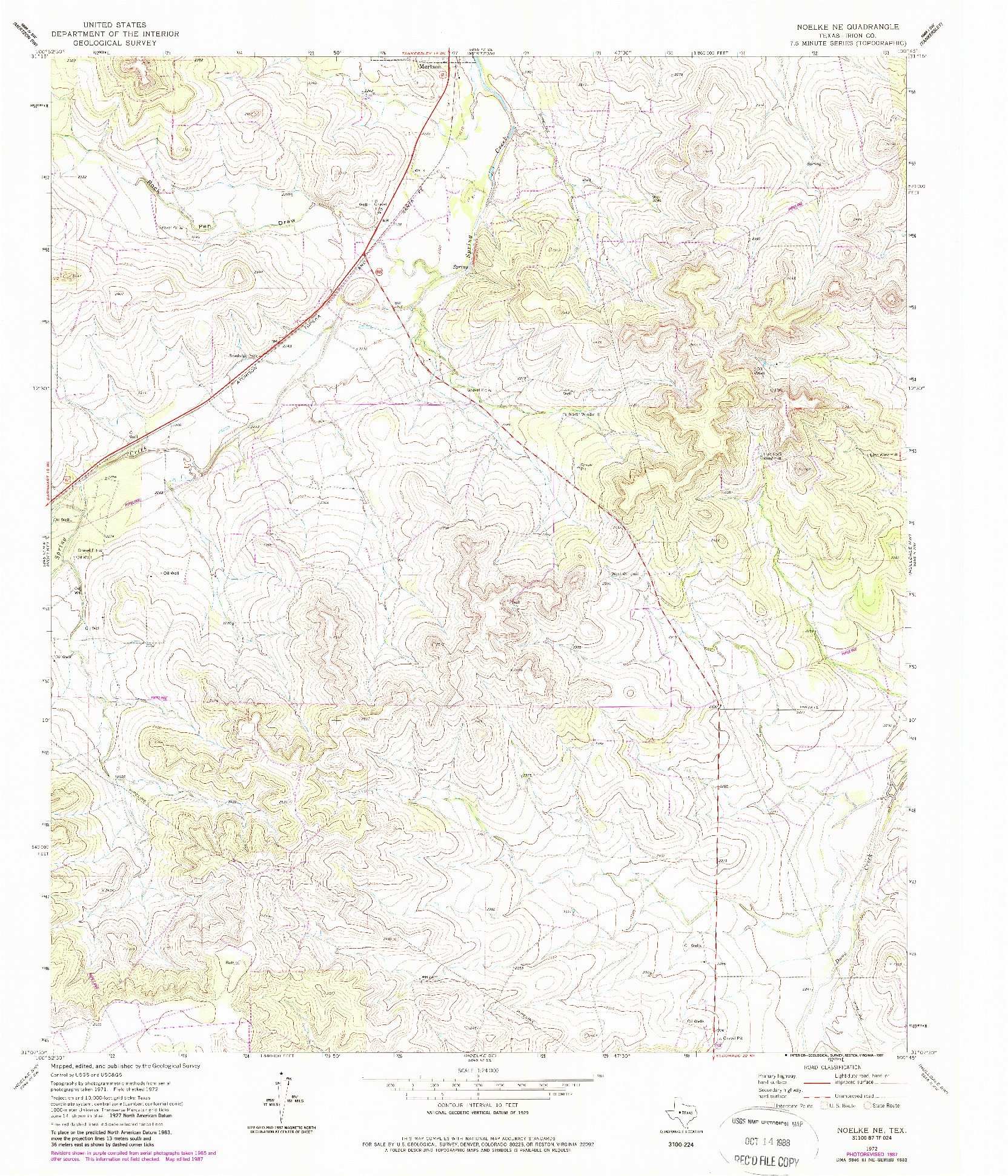 USGS 1:24000-SCALE QUADRANGLE FOR NOELKE NE, TX 1972