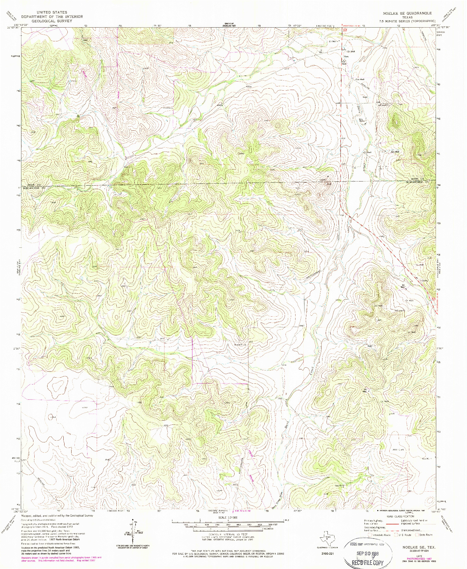 USGS 1:24000-SCALE QUADRANGLE FOR NOELKE SE, TX 1972