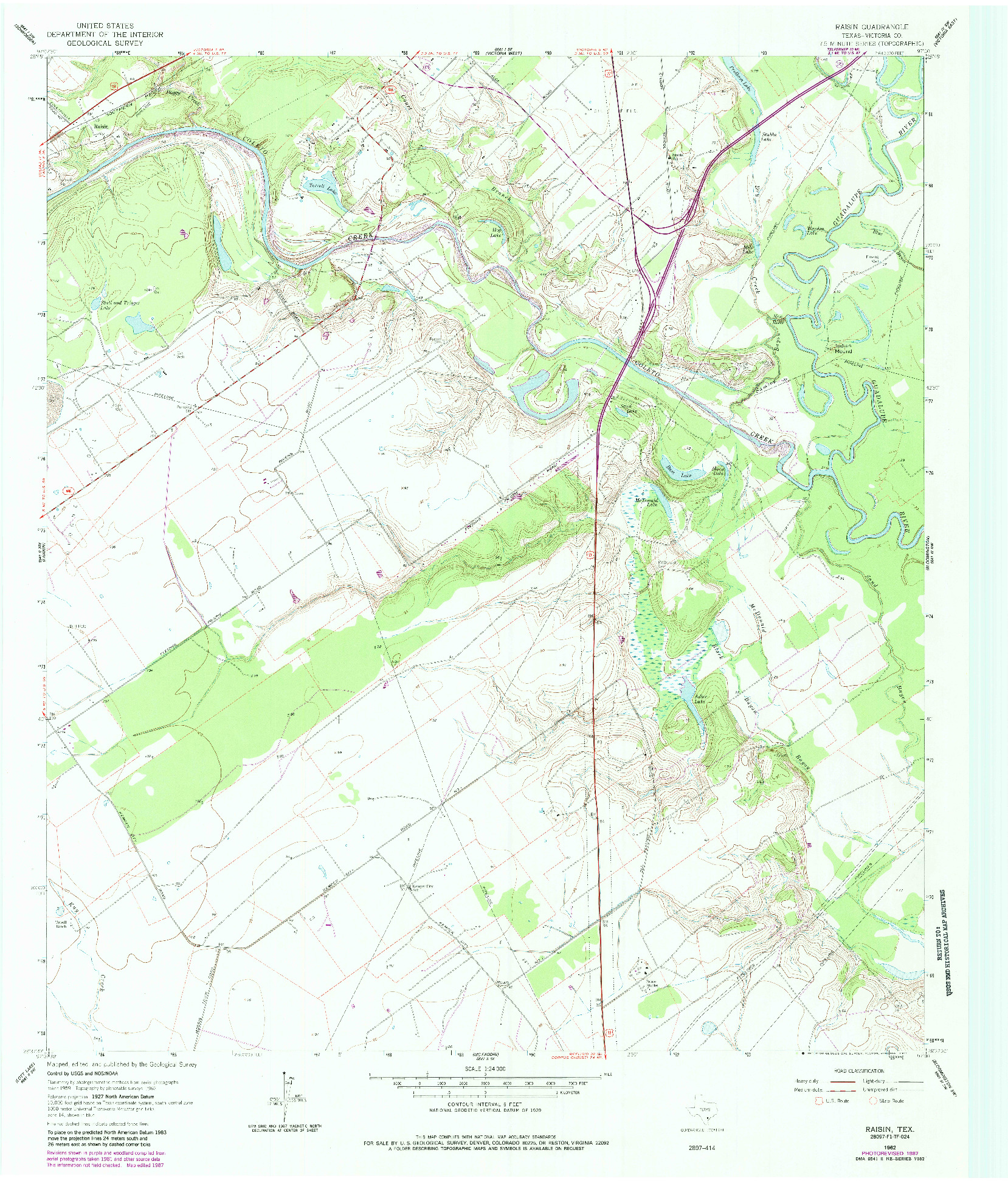 USGS 1:24000-SCALE QUADRANGLE FOR RAISIN, TX 1962