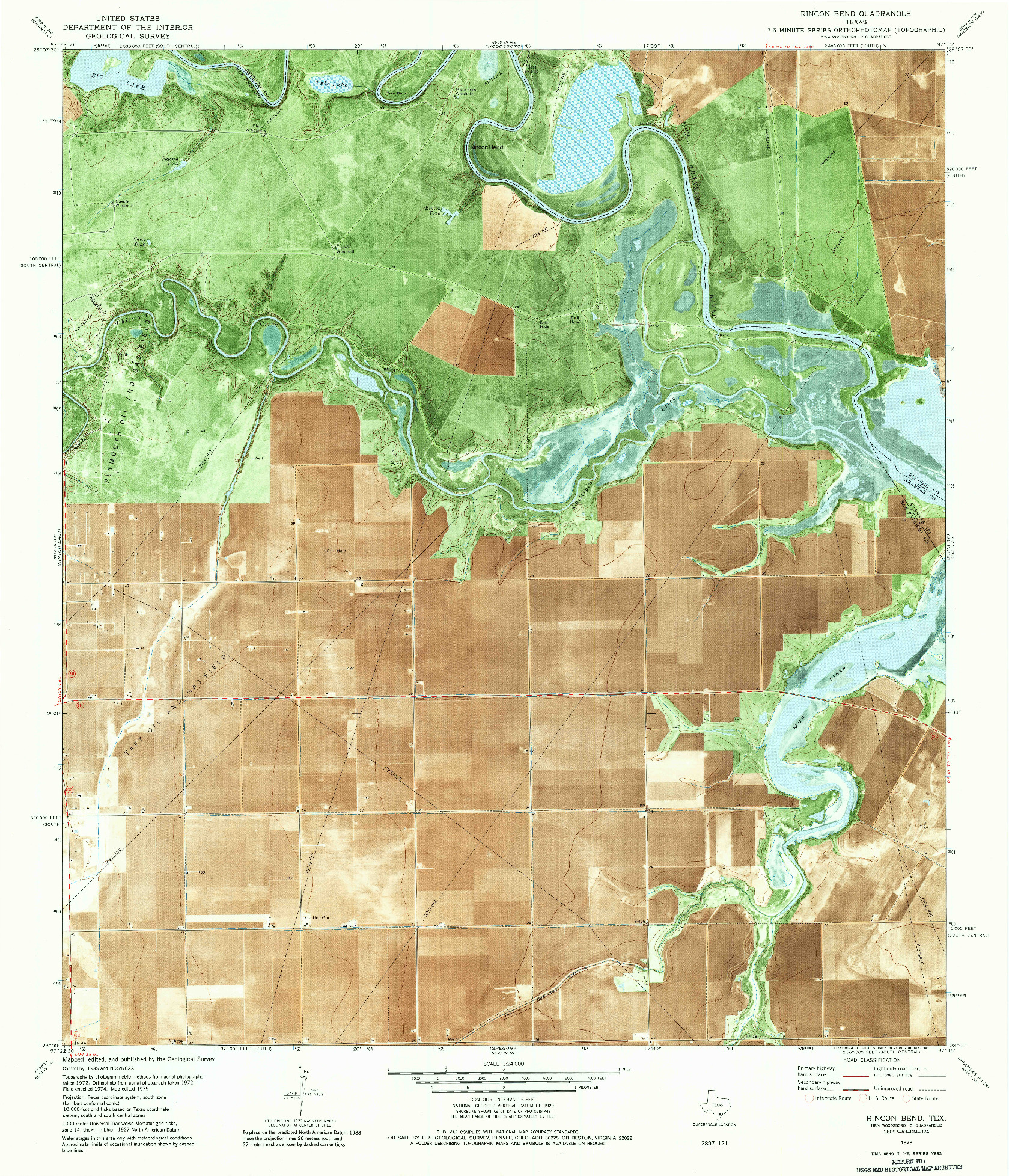 USGS 1:24000-SCALE QUADRANGLE FOR RINCON BEND, TX 1979