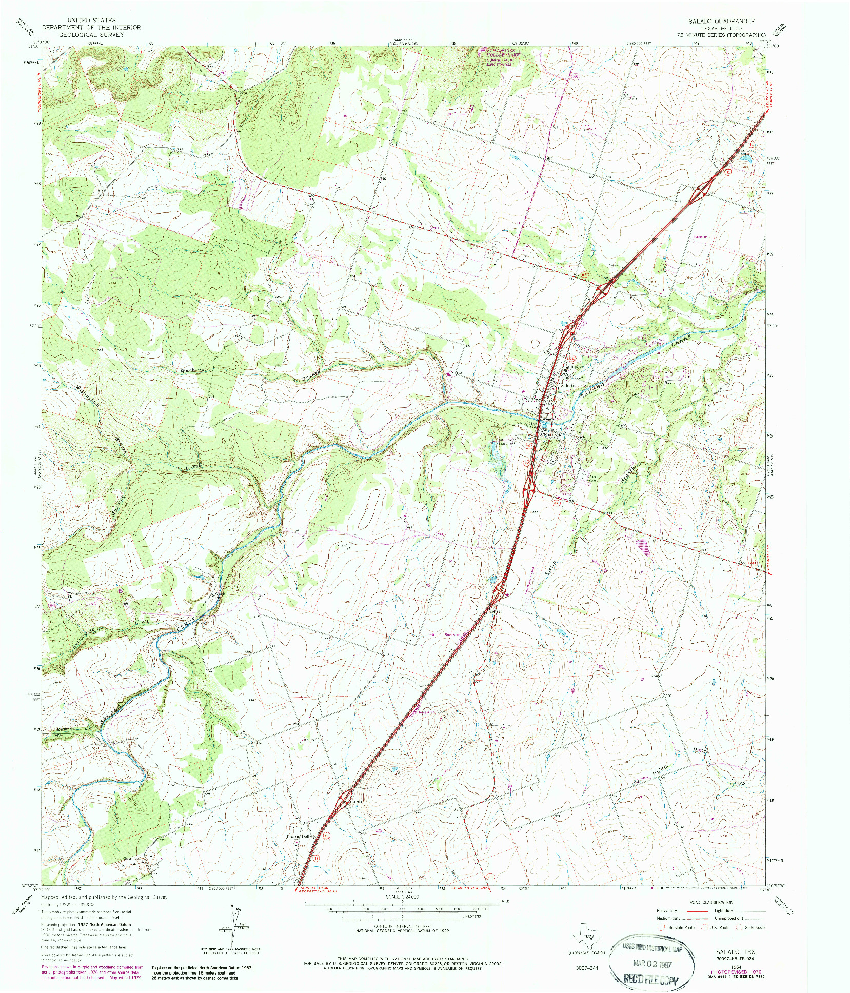 USGS 1:24000-SCALE QUADRANGLE FOR SALADO, TX 1964