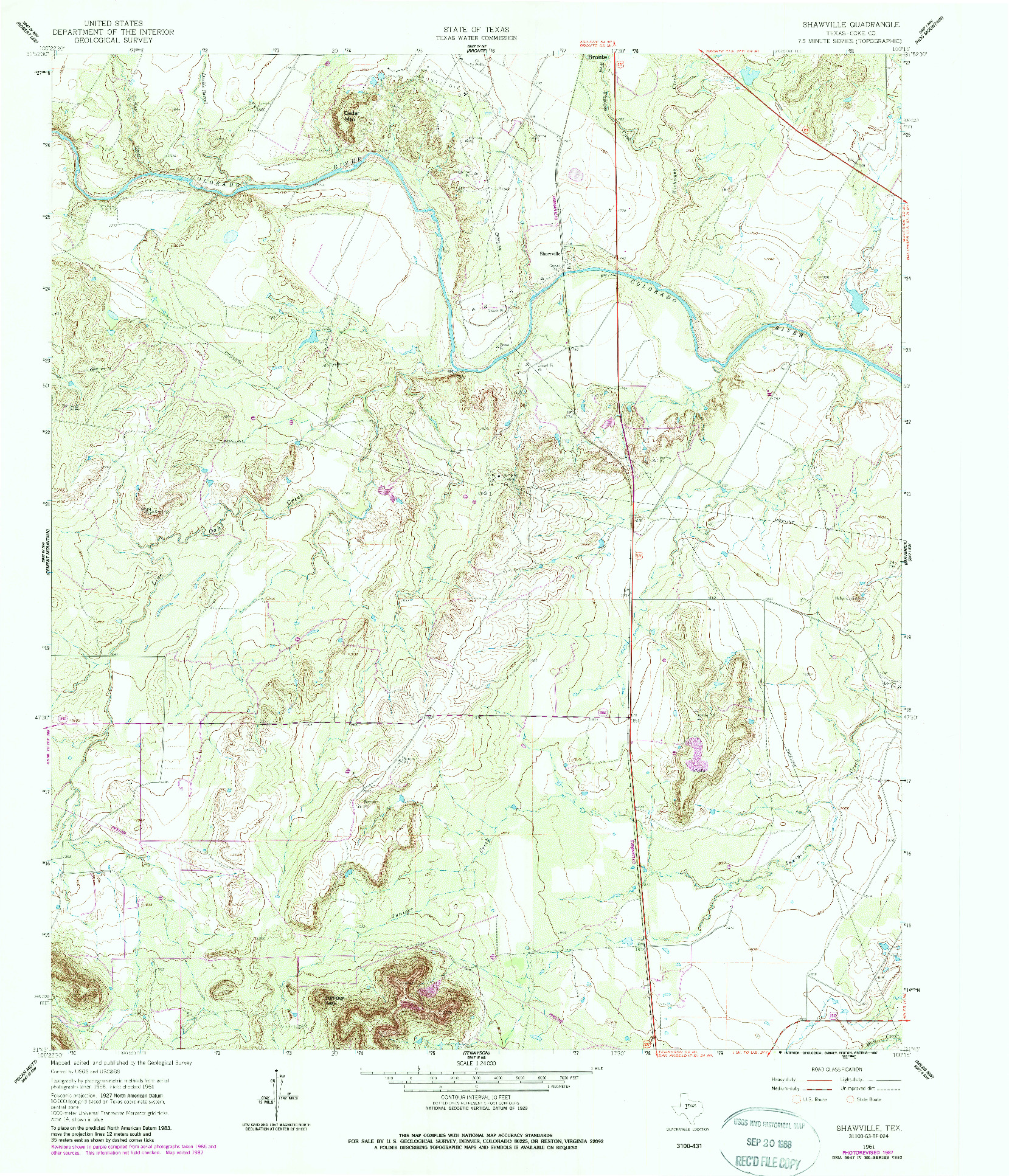 USGS 1:24000-SCALE QUADRANGLE FOR SHAWVILLE, TX 1961