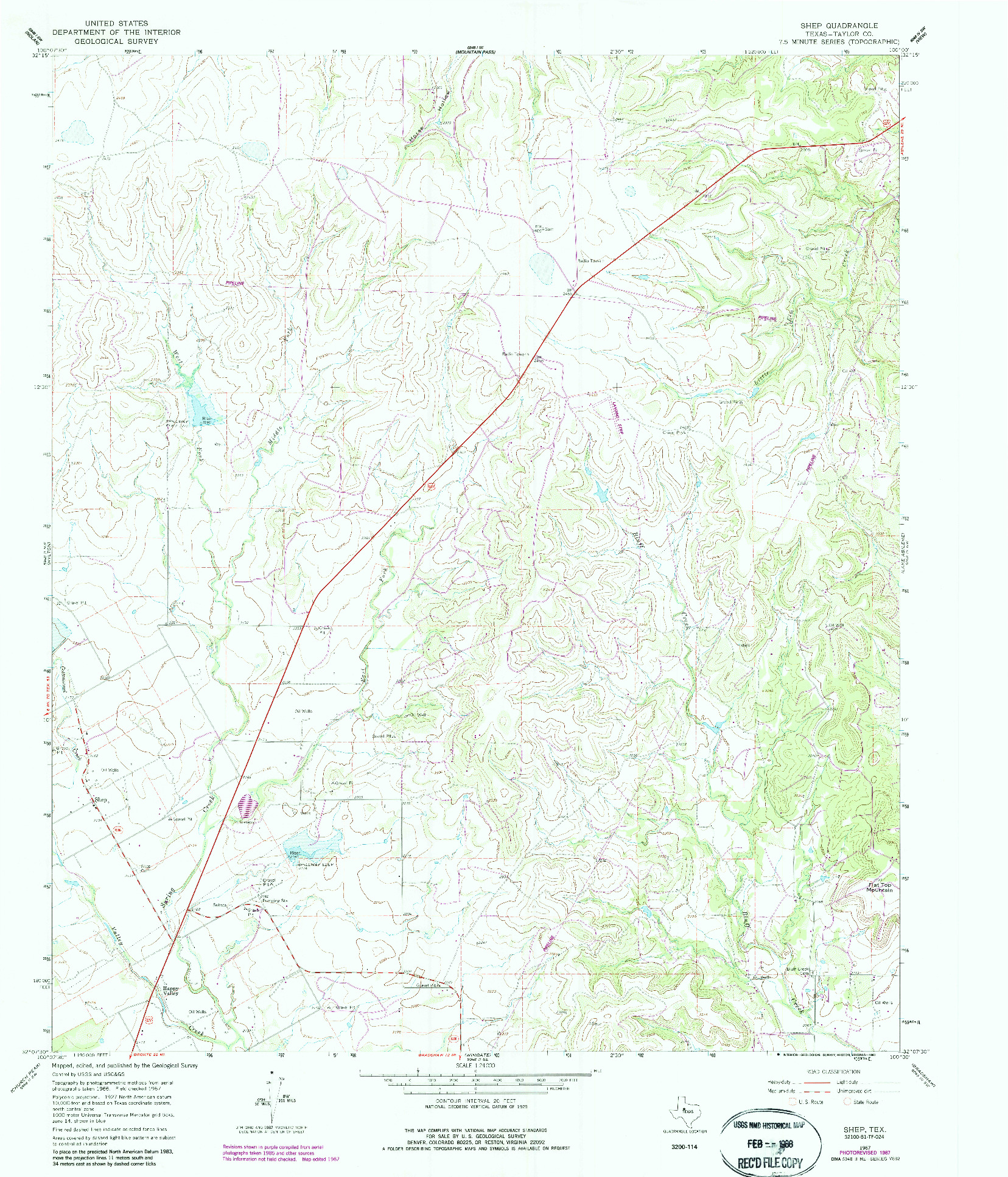 USGS 1:24000-SCALE QUADRANGLE FOR SHEP, TX 1967