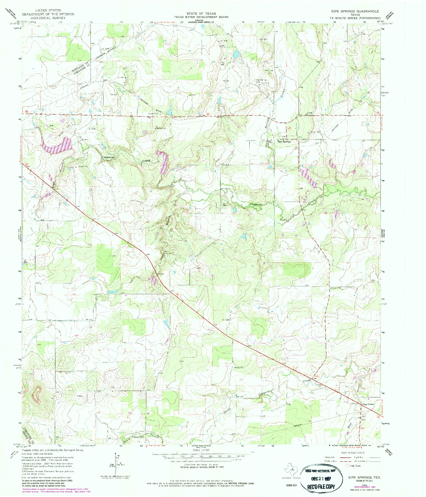USGS 1:24000-SCALE QUADRANGLE FOR SIPE SPRINGS, TX 1966