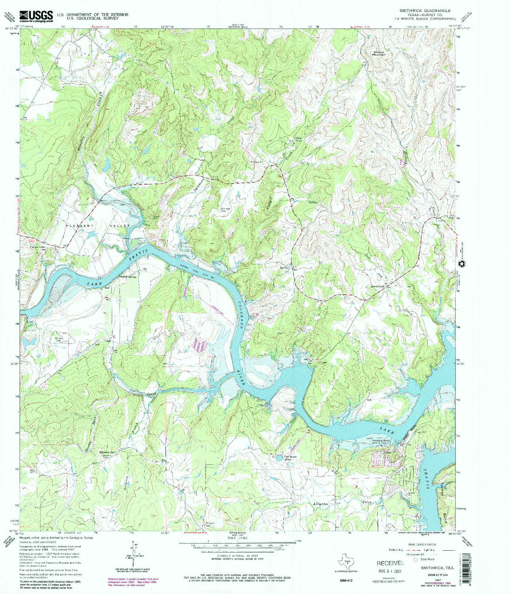 USGS 1:24000-SCALE QUADRANGLE FOR SMITHWICK, TX 1967