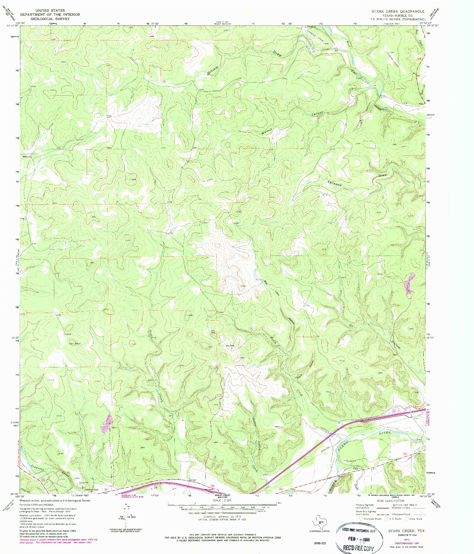 USGS 1:24000-SCALE QUADRANGLE FOR STARK CREEK, TX 1970