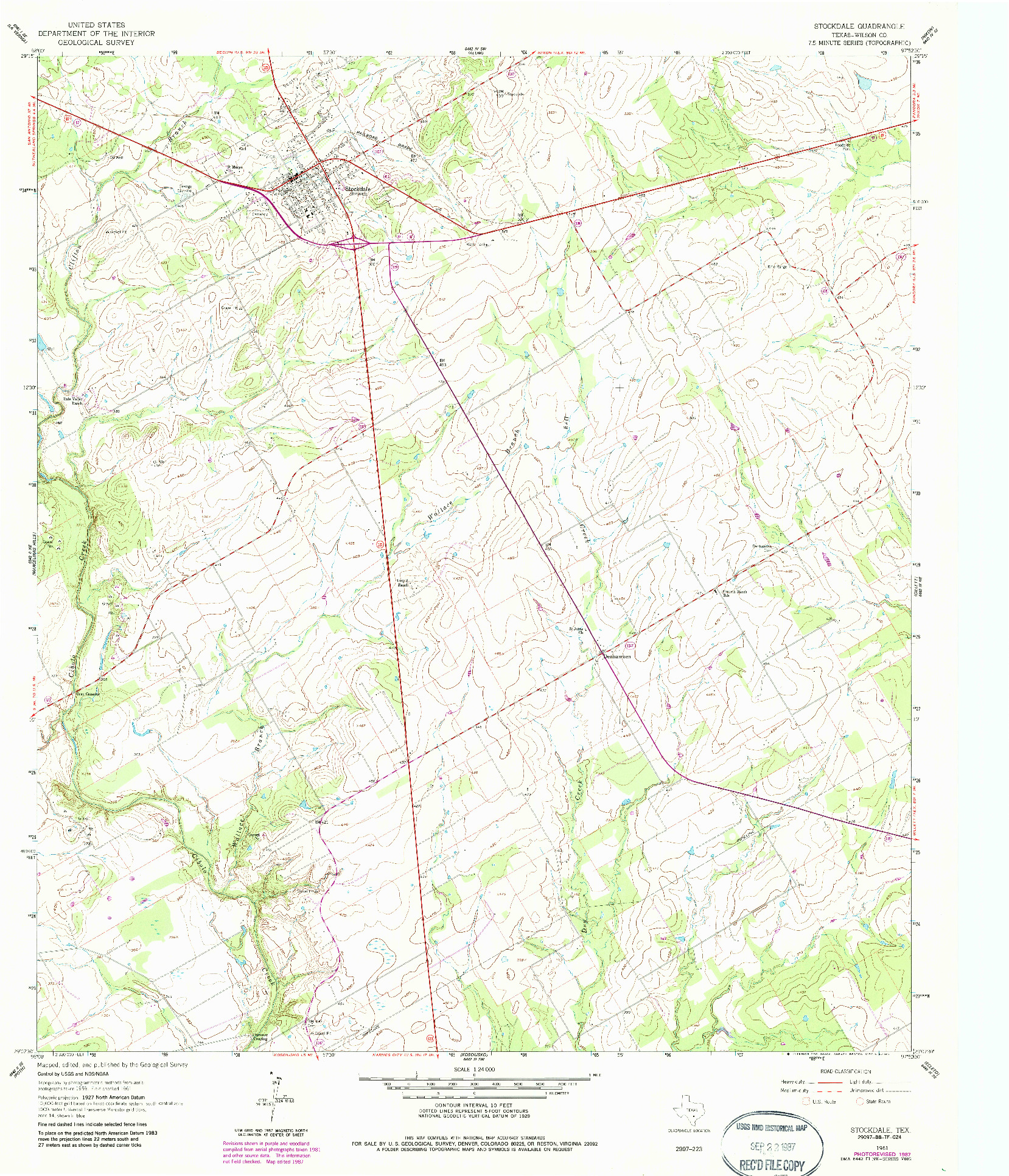 USGS 1:24000-SCALE QUADRANGLE FOR STOCKDALE, TX 1961