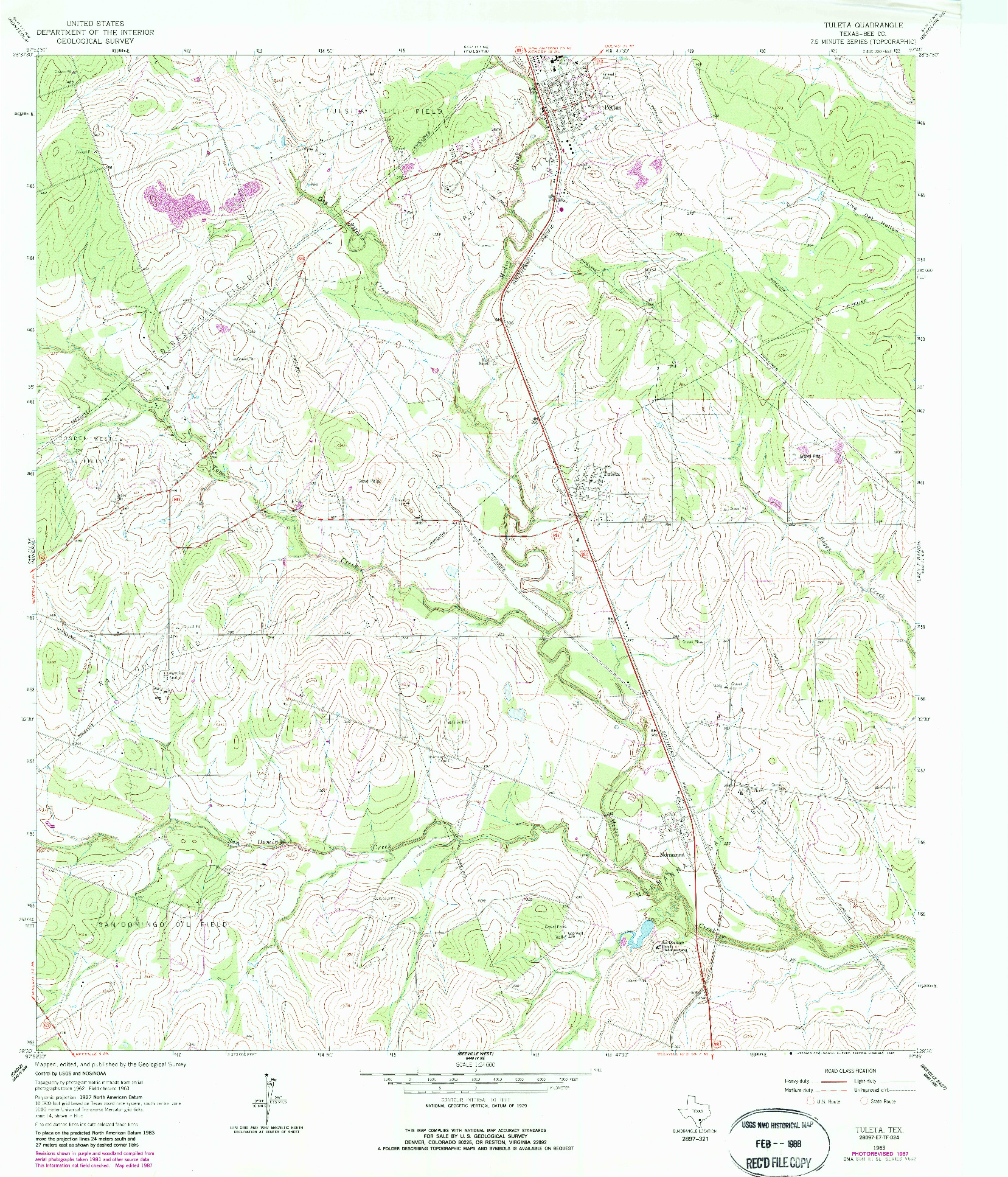 USGS 1:24000-SCALE QUADRANGLE FOR TULETA, TX 1963