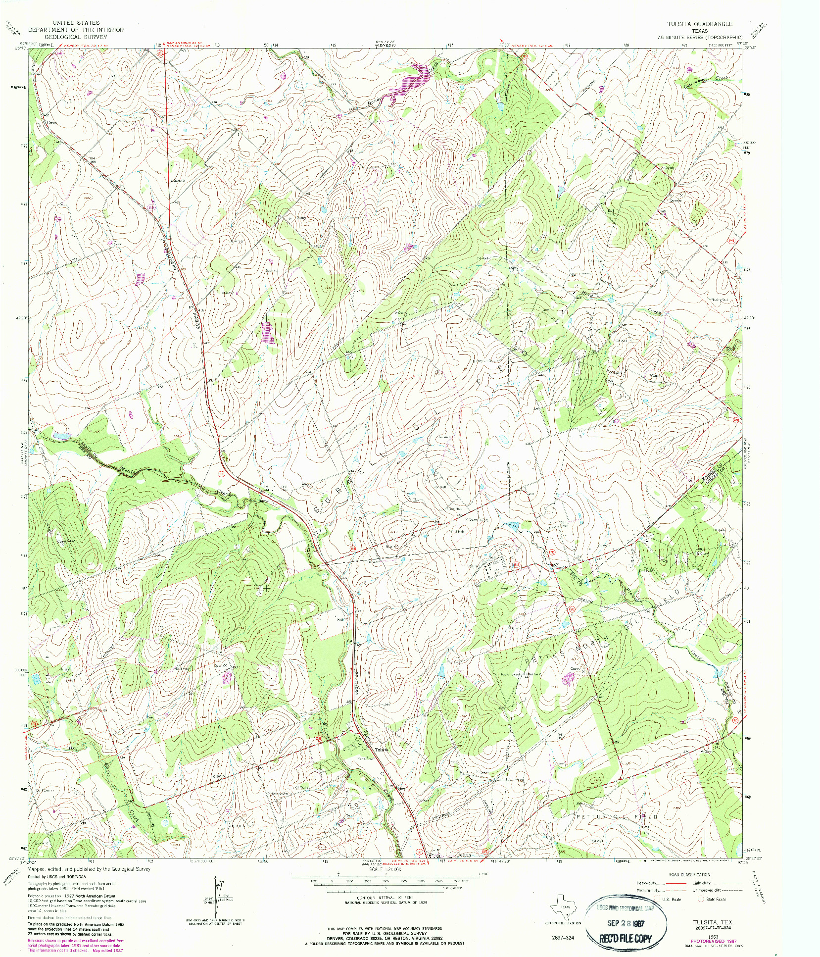 USGS 1:24000-SCALE QUADRANGLE FOR TULSITA, TX 1963