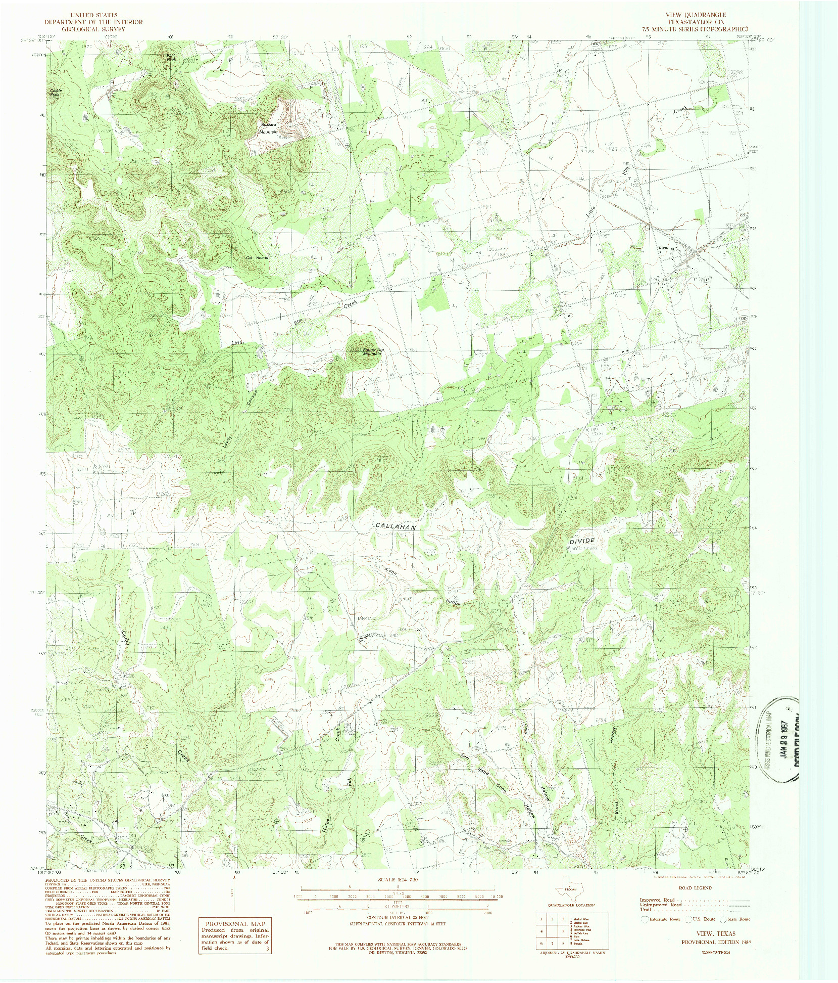 USGS 1:24000-SCALE QUADRANGLE FOR VIEW, TX 1984