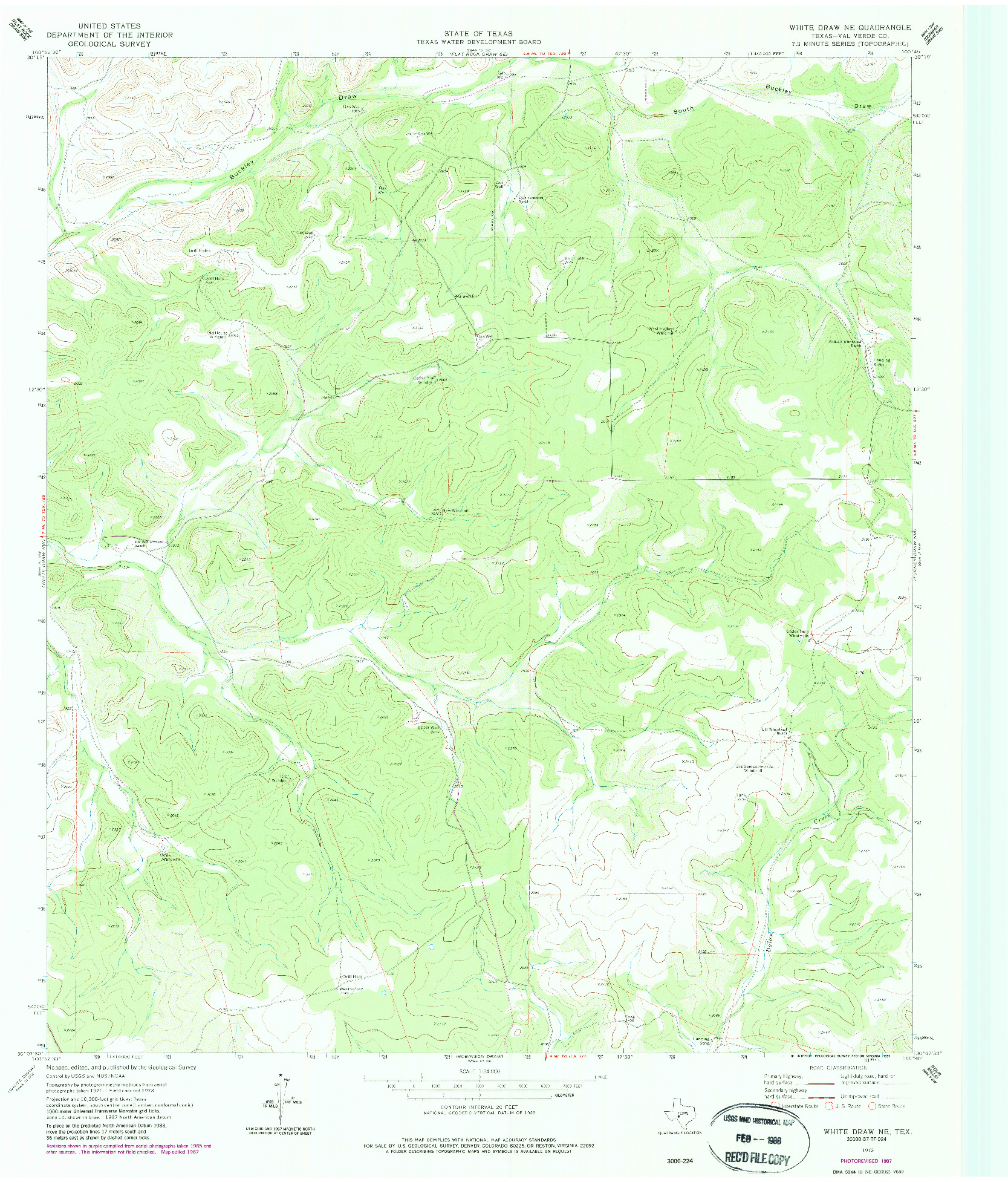 USGS 1:24000-SCALE QUADRANGLE FOR WHITE DRAW NE, TX 1973