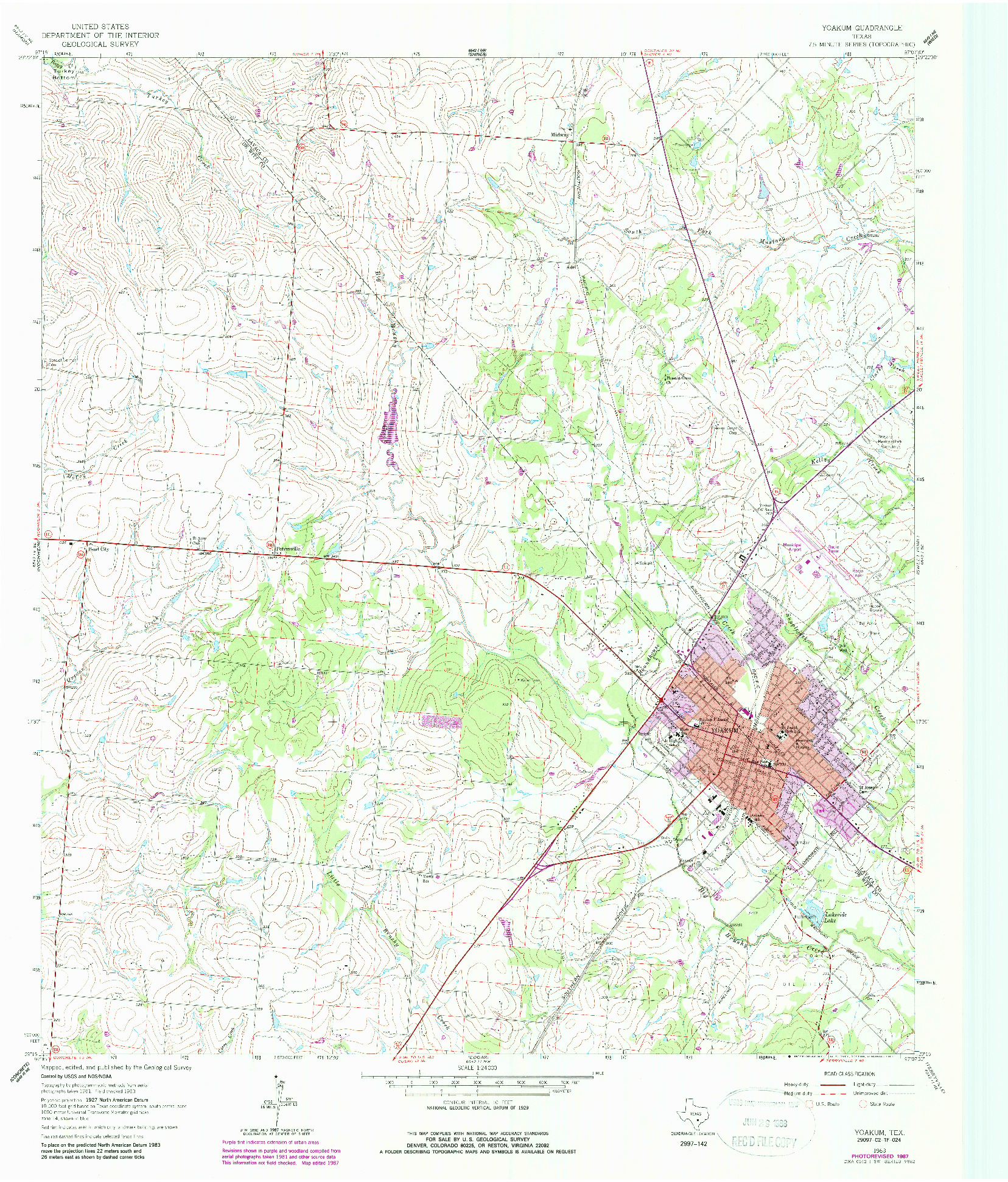 USGS 1:24000-SCALE QUADRANGLE FOR YOAKUM, TX 1963