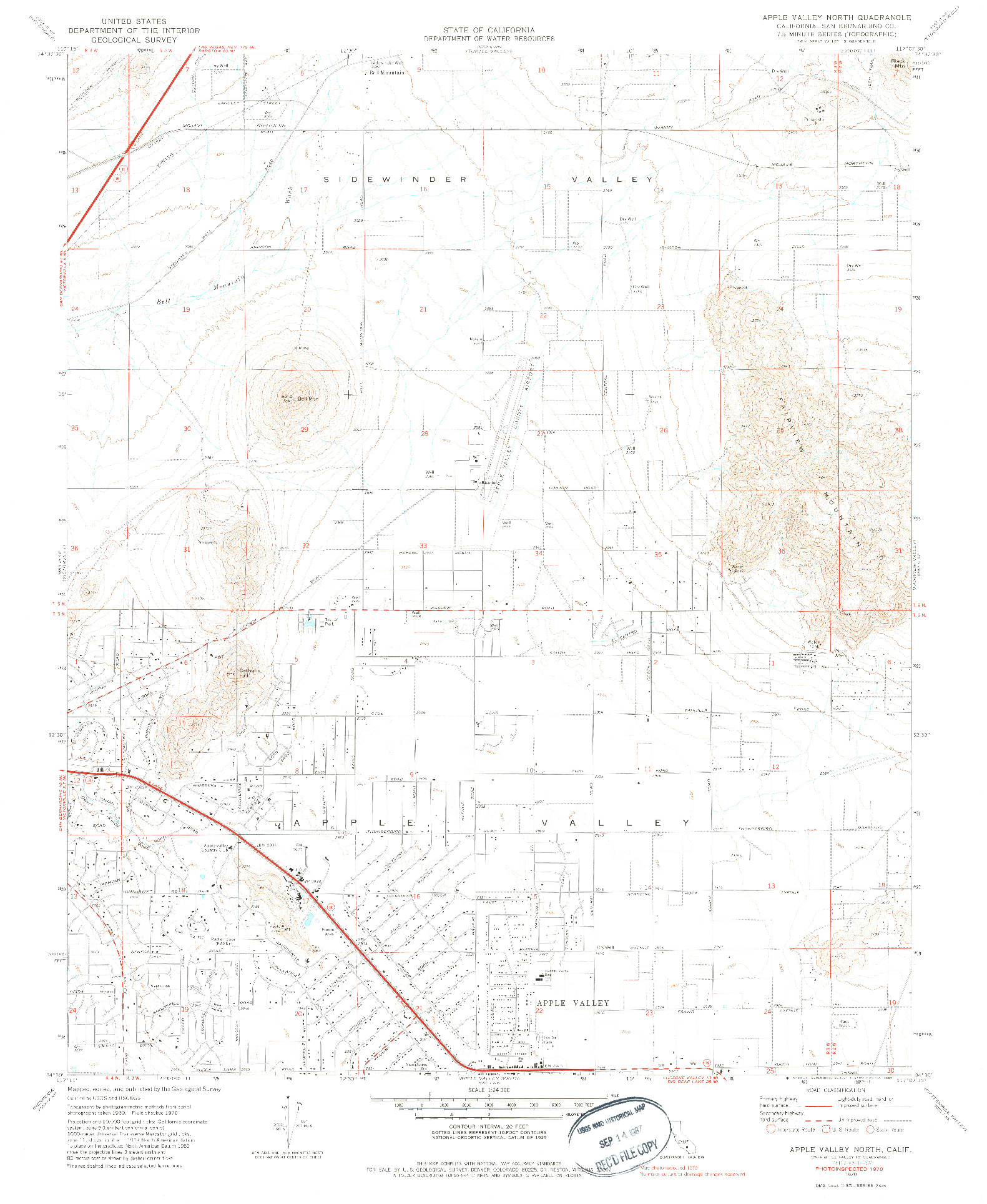 USGS 1:24000-SCALE QUADRANGLE FOR APPLE VALLEY NORTH, CA 1970