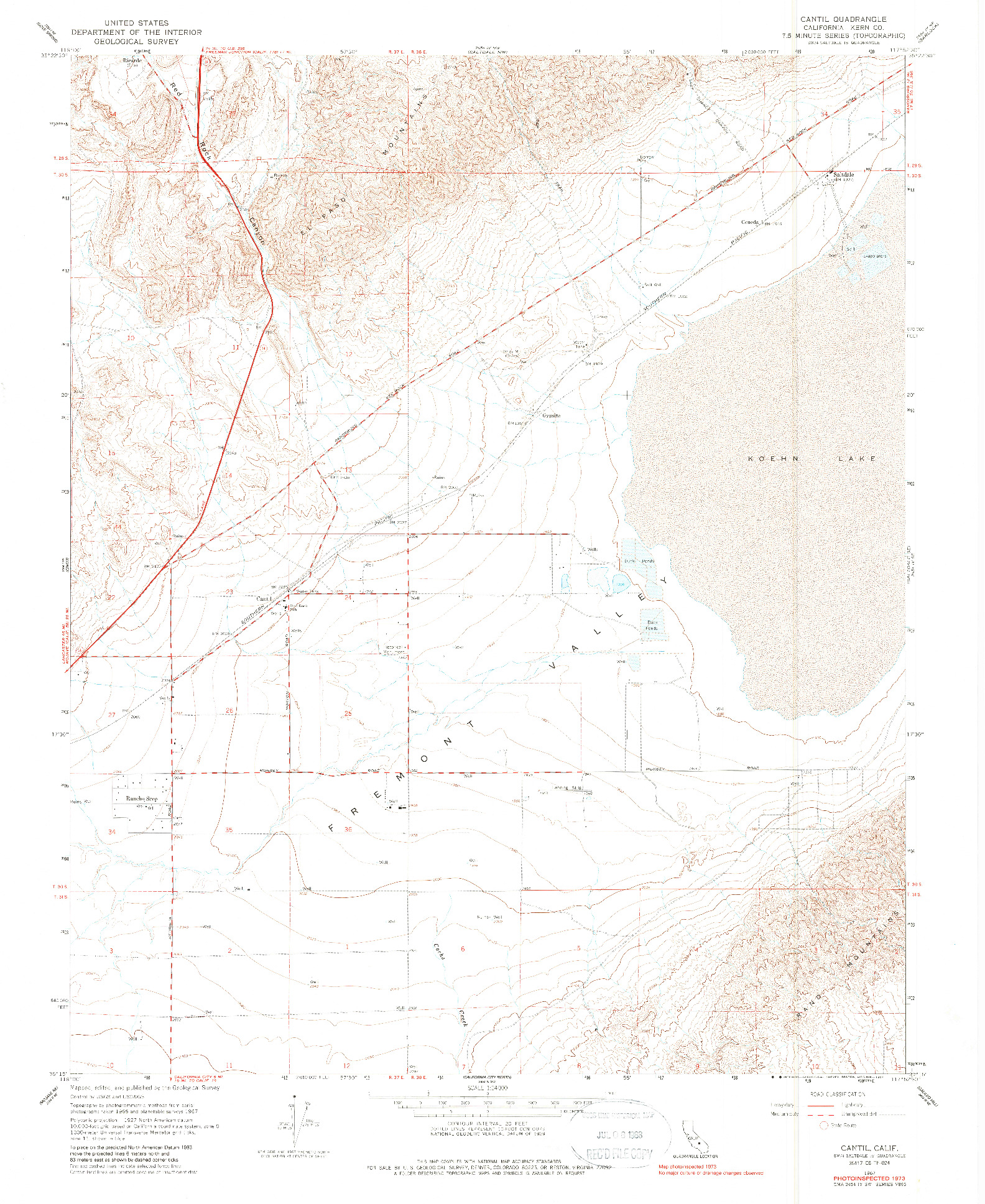 USGS 1:24000-SCALE QUADRANGLE FOR CANTIL, CA 1967