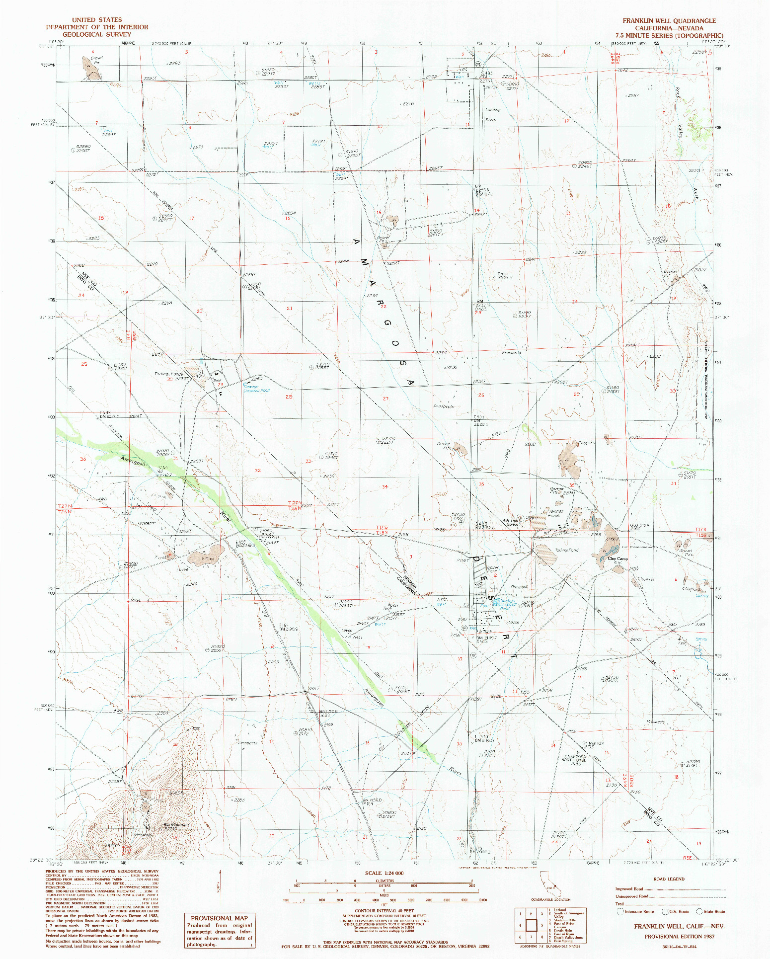 USGS 1:24000-SCALE QUADRANGLE FOR FRANKLIN WELL, CA 1987