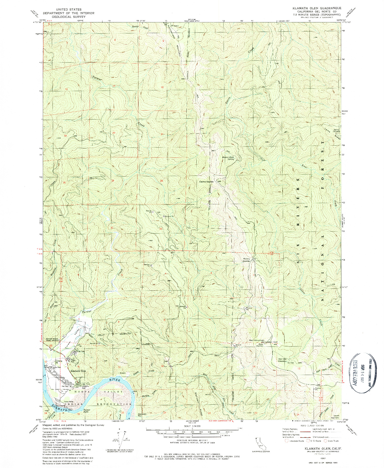 USGS 1:24000-SCALE QUADRANGLE FOR KLAMATH GLEN, CA 1982