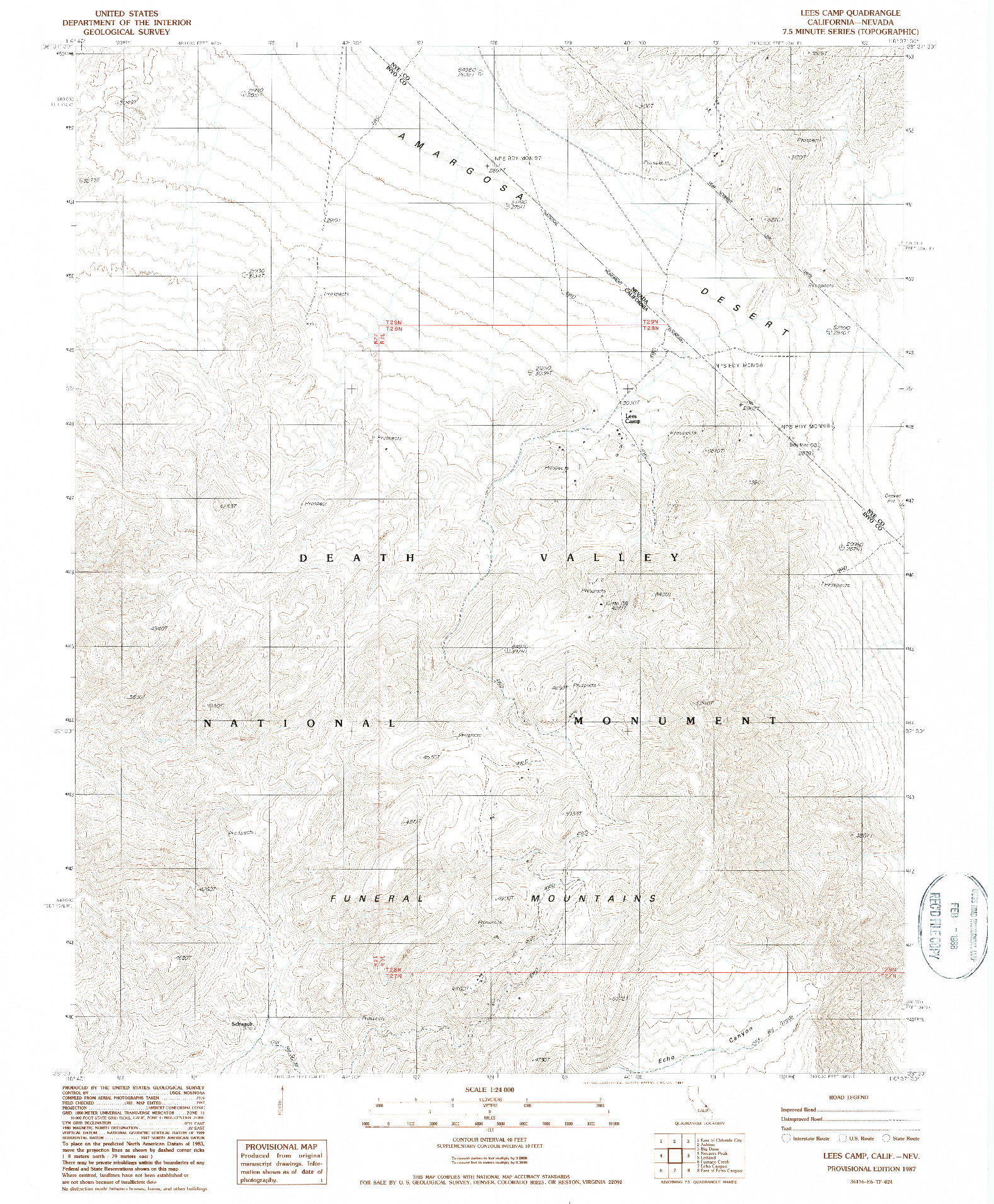 USGS 1:24000-SCALE QUADRANGLE FOR LEES CAMP, CA 1987