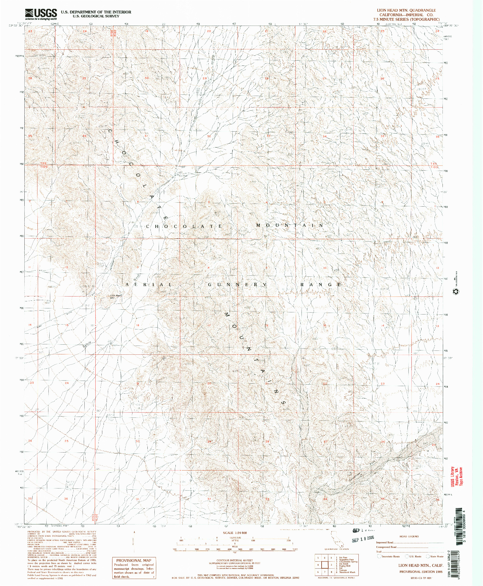 USGS 1:24000-SCALE QUADRANGLE FOR LION HEAD MOUNTAIN, CA 1986