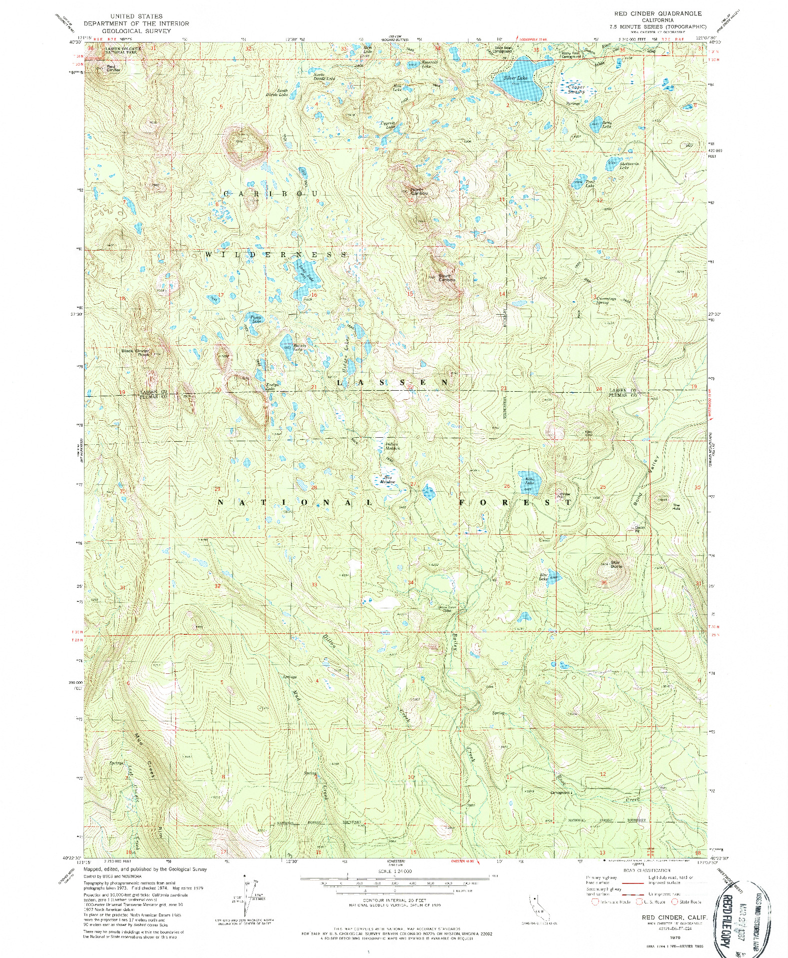 USGS 1:24000-SCALE QUADRANGLE FOR RED CINDER, CA 1979