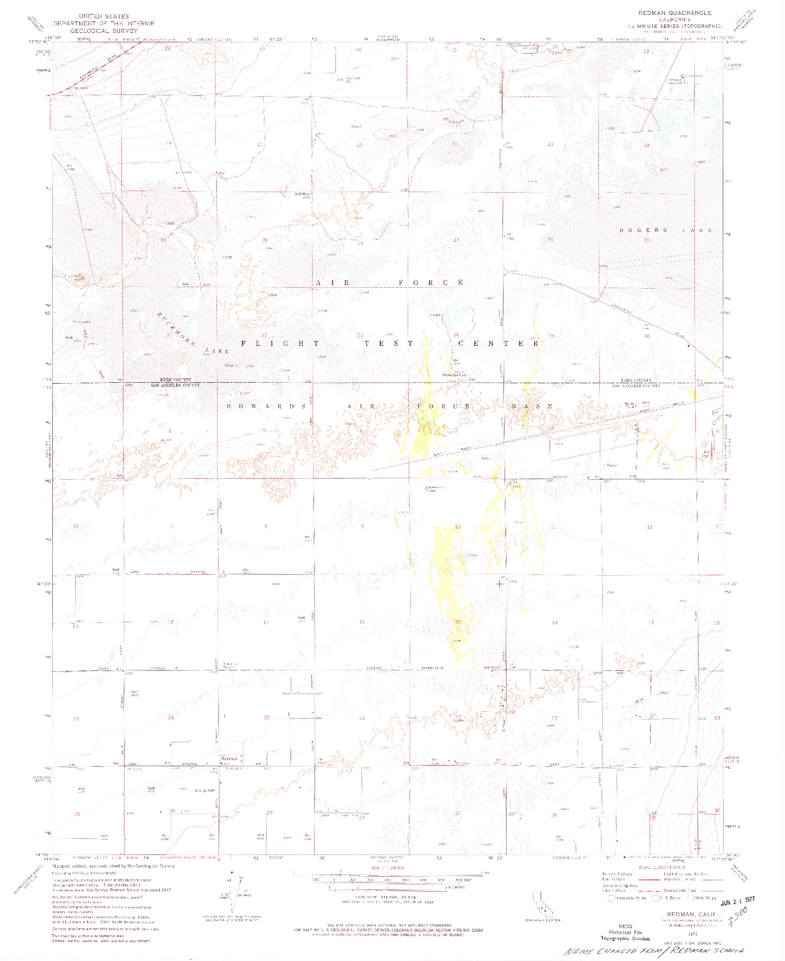USGS 1:24000-SCALE QUADRANGLE FOR REDMAN, CA 1973