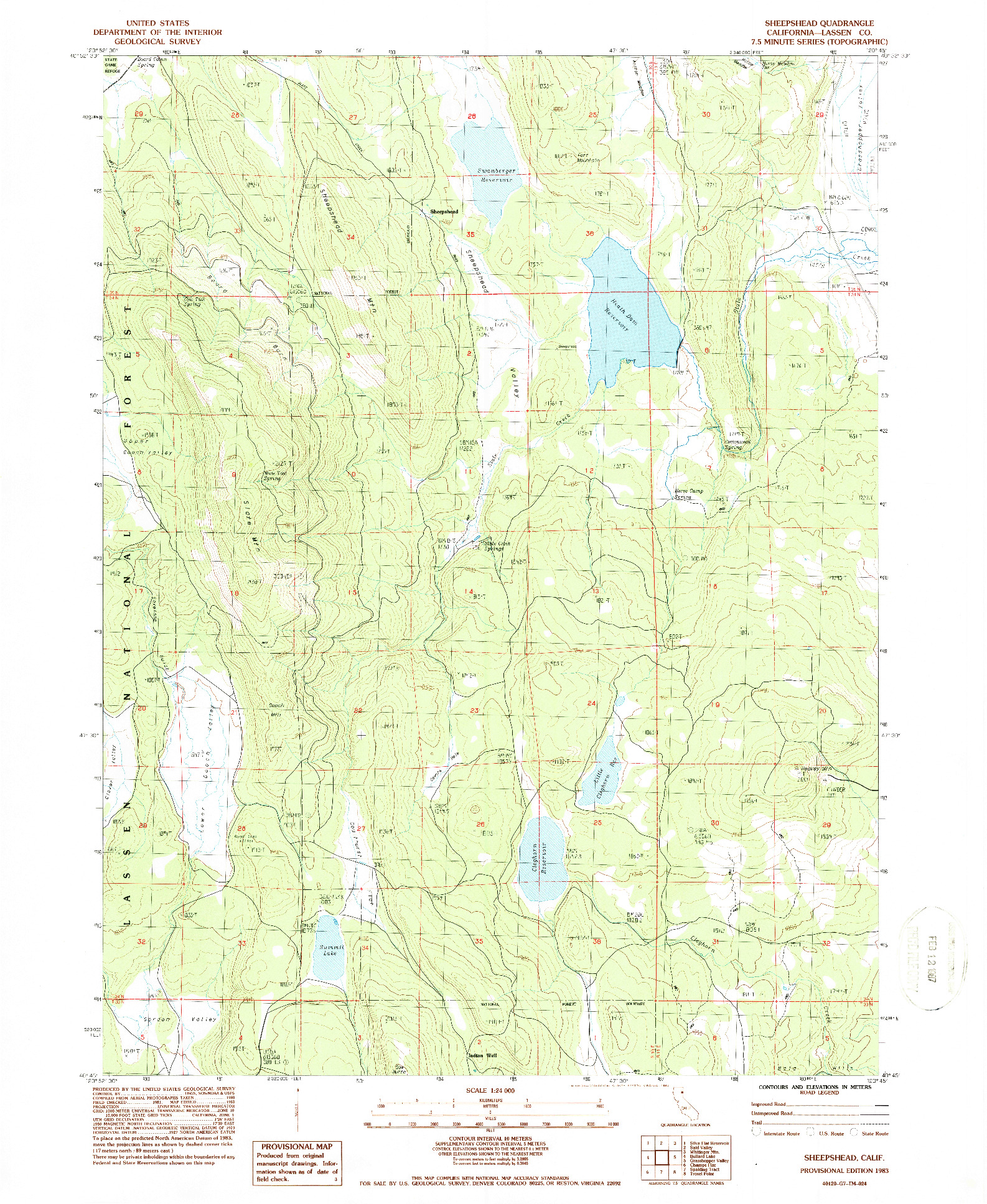 USGS 1:24000-SCALE QUADRANGLE FOR SHEEPSHEAD, CA 1983