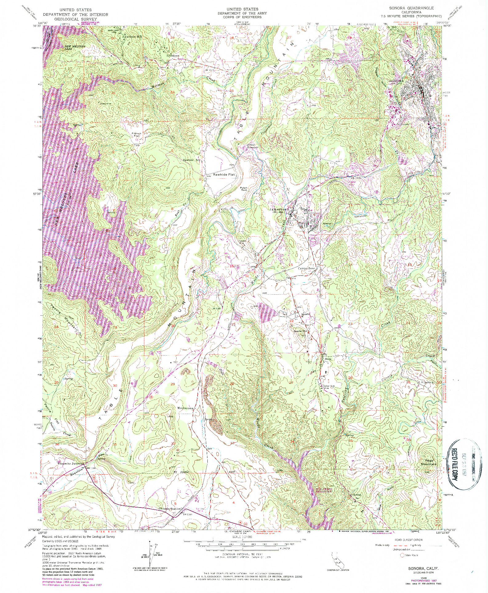 USGS 1:24000-SCALE QUADRANGLE FOR SONORA, CA 1948